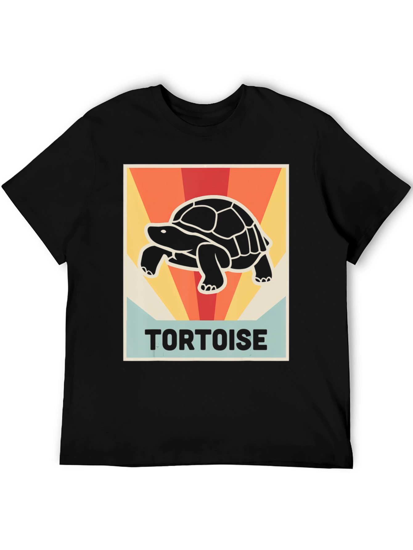 Black Retro Tortoise Graphic Tee - Vintage Style Shirt view 5
