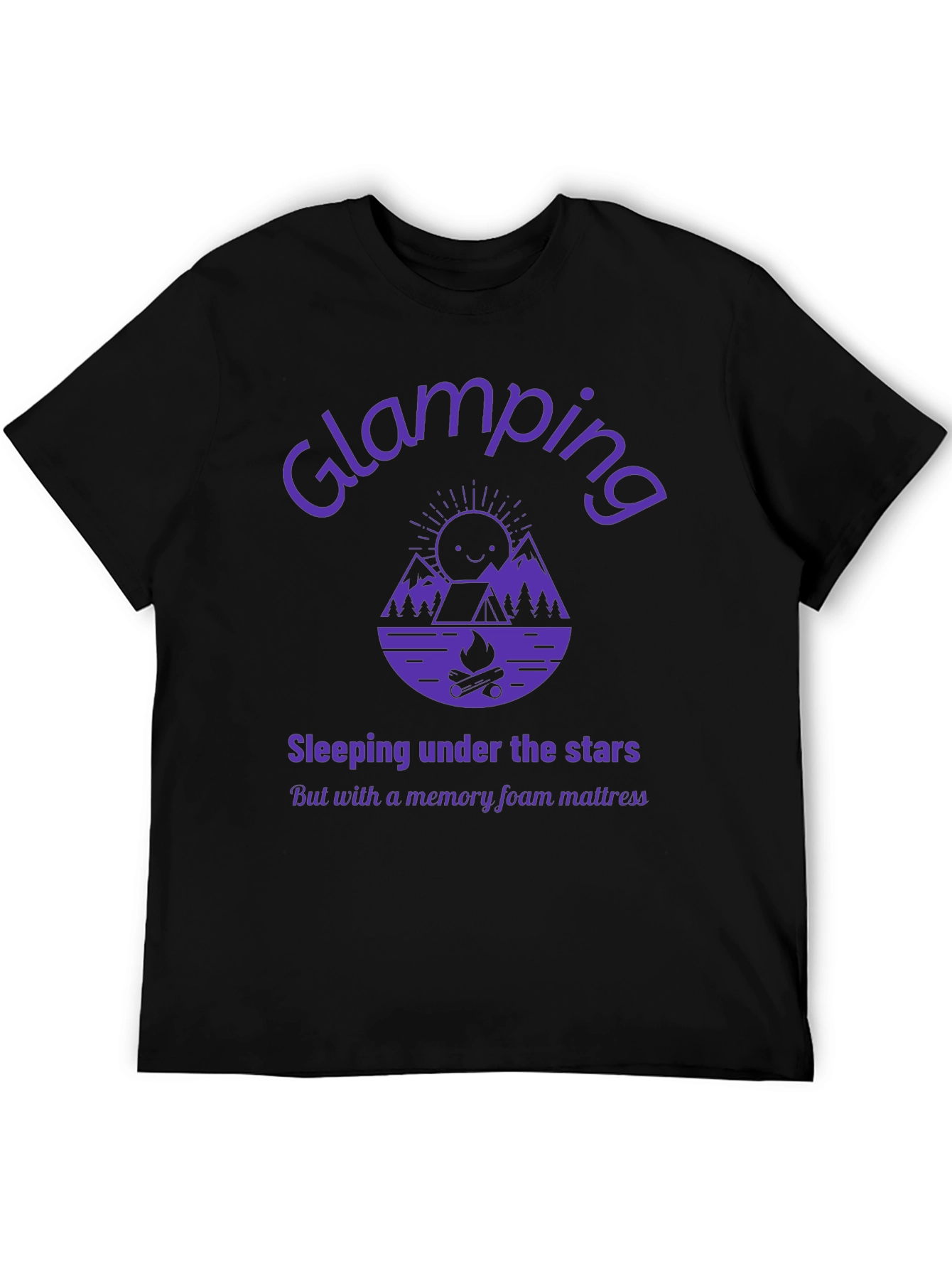 Black Glamping Graphic Tee - Sleeping Under the Stars view 5