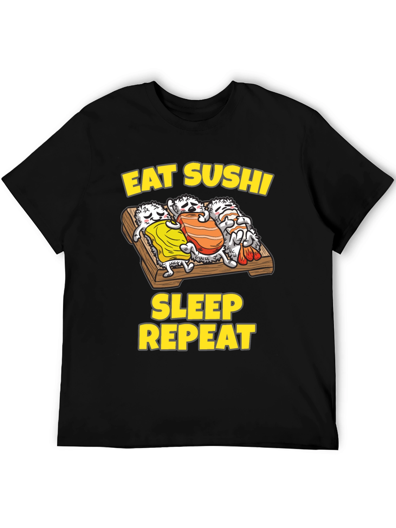Black Eat Sushi Sleep Repeat Graphic Tee view 5