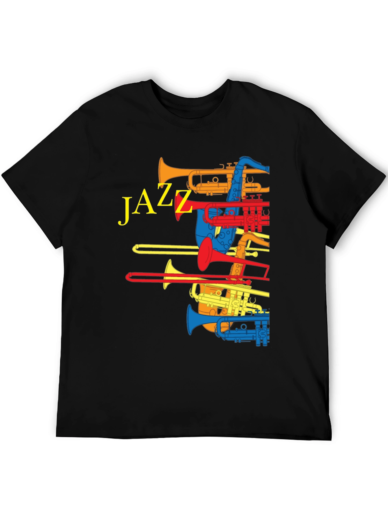 Black Jazz Instrument T-Shirt - Colorful Music Tee view 5