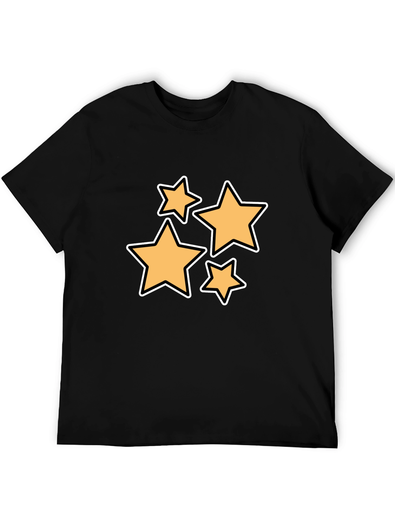 Black Stylish Black T-Shirt with Star Design view 5