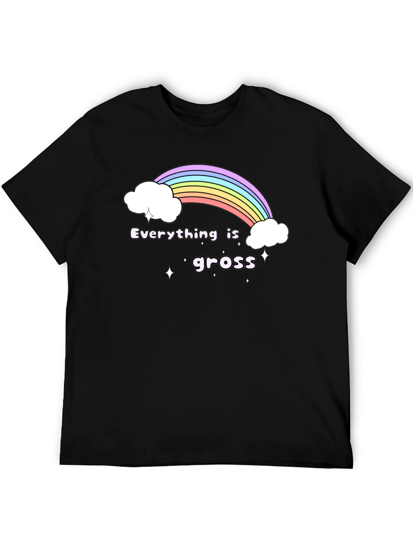 Black Everything is Gross Rainbow T-Shirt - Black Graphic Tee view 5