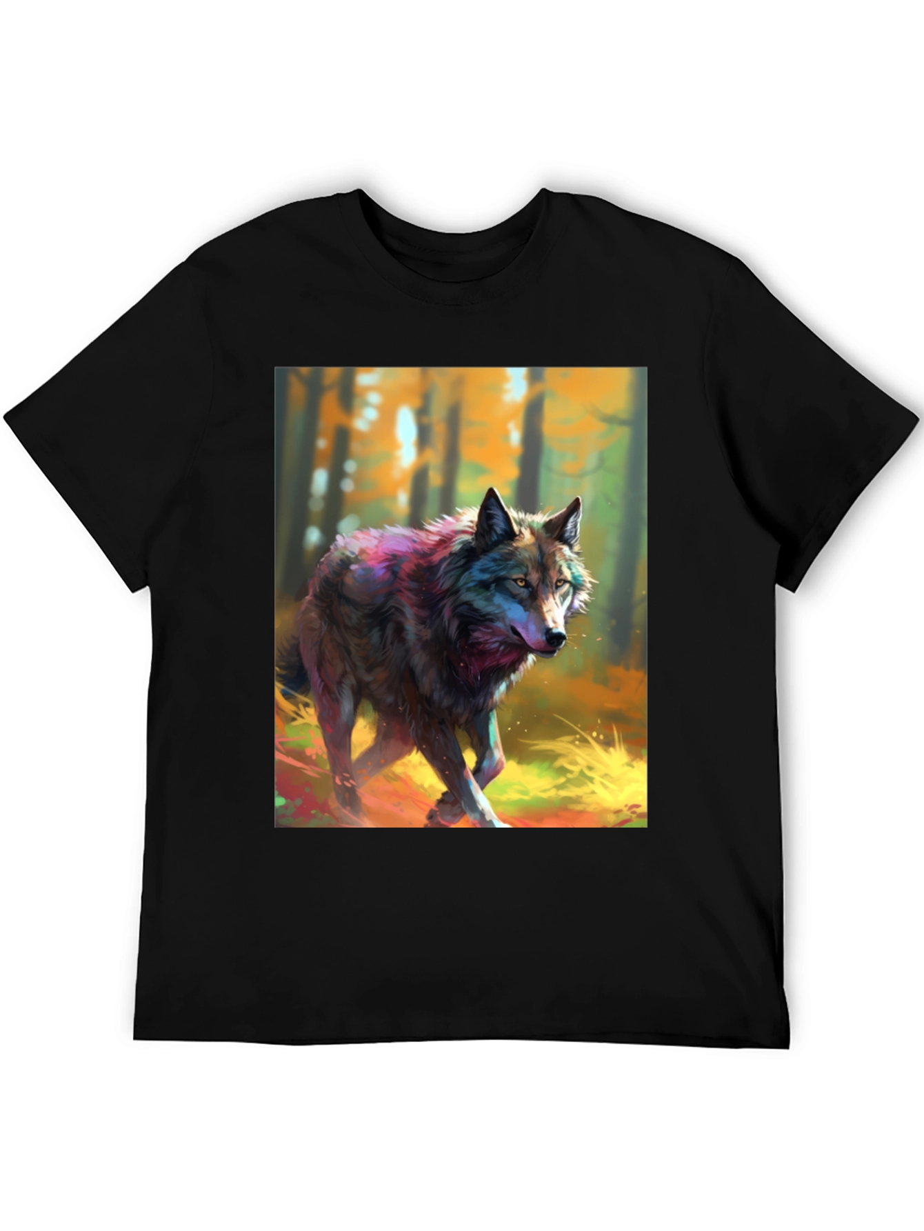 Black Wolf Graphic Tee - Black Cotton Blend view 5