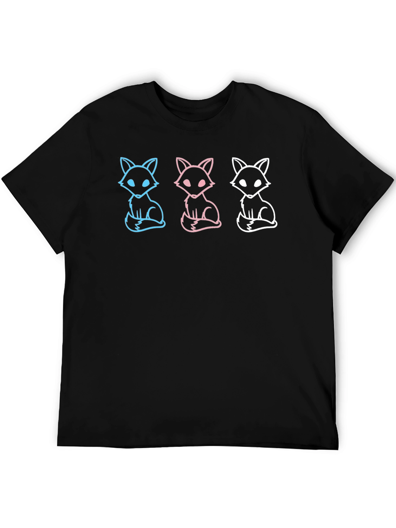 Black Fox Trio Graphic Tee - Stylish Black T-Shirt view 5