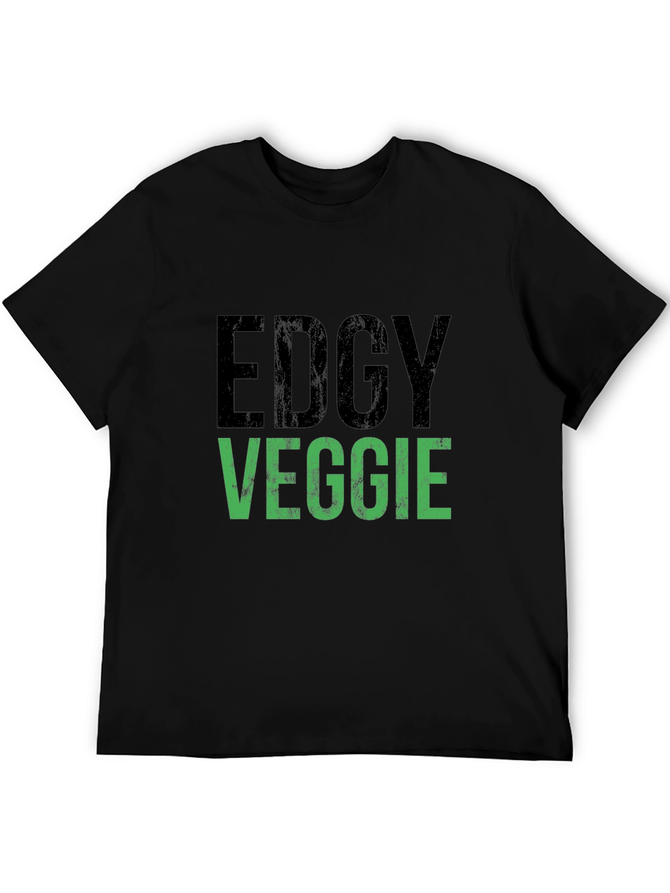 Black Edgy Veggie Graphic T-Shirt - Vegan Style view 5
