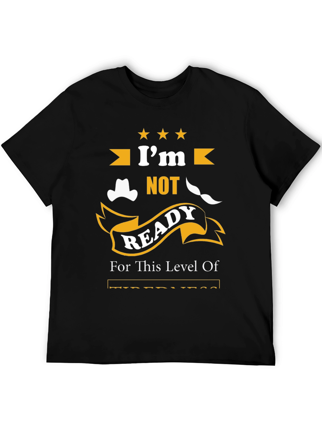 Black Humorous 'Not Ready' Graphic Print T-Shirt view 5