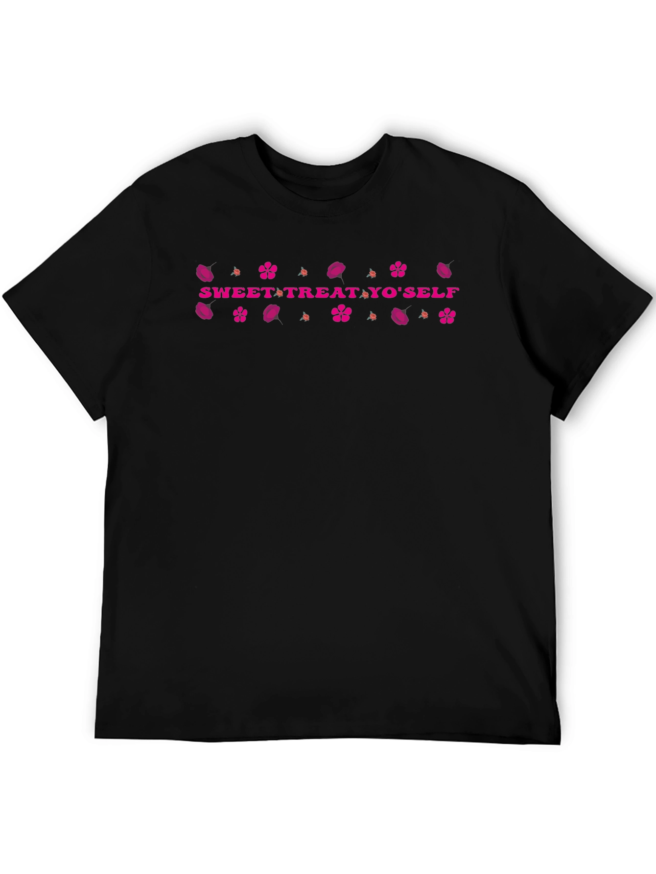 Black Sweet Treat Yo'self Black Graphic T-Shirt view 5