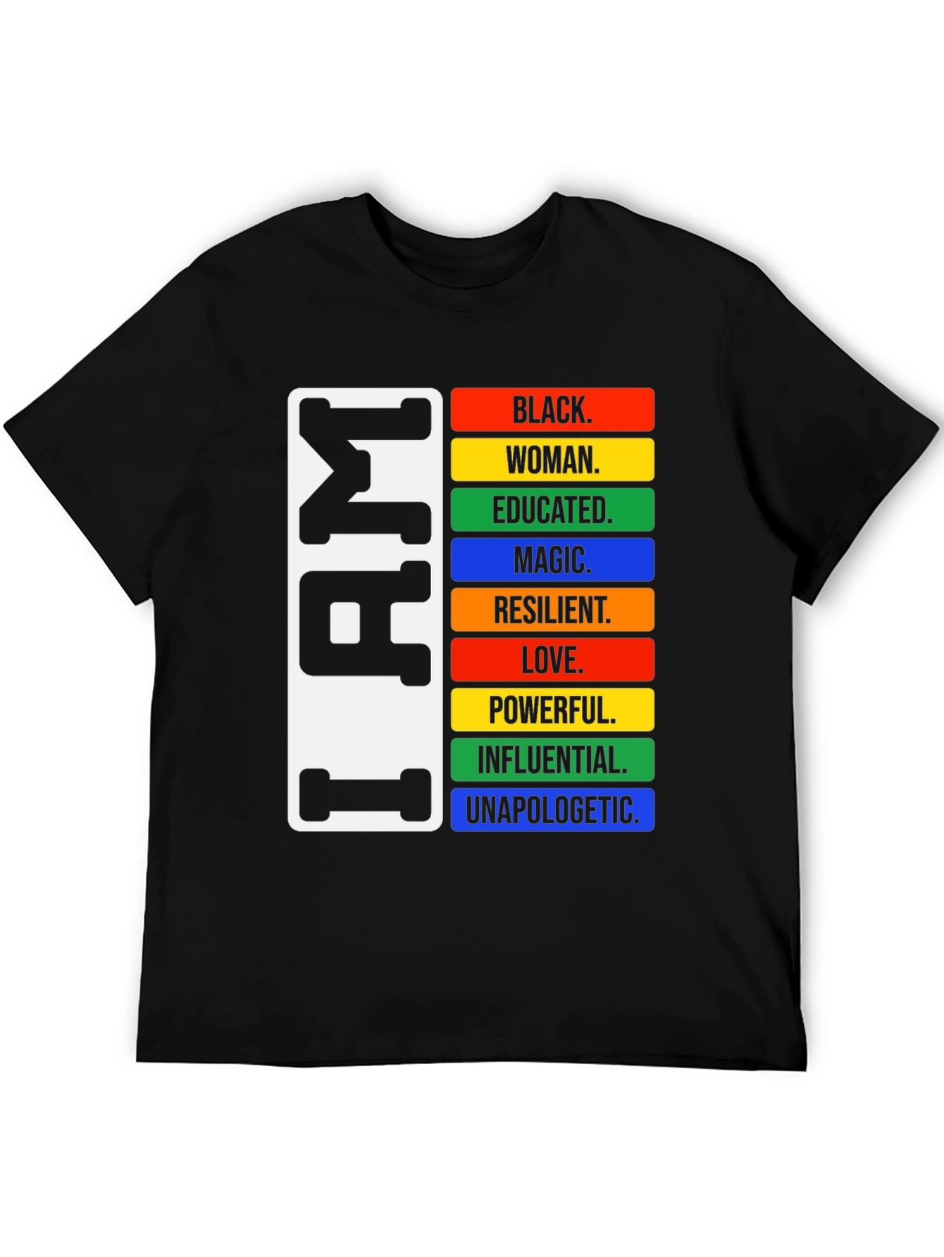 Black I AM Black Woman T-Shirt view 5
