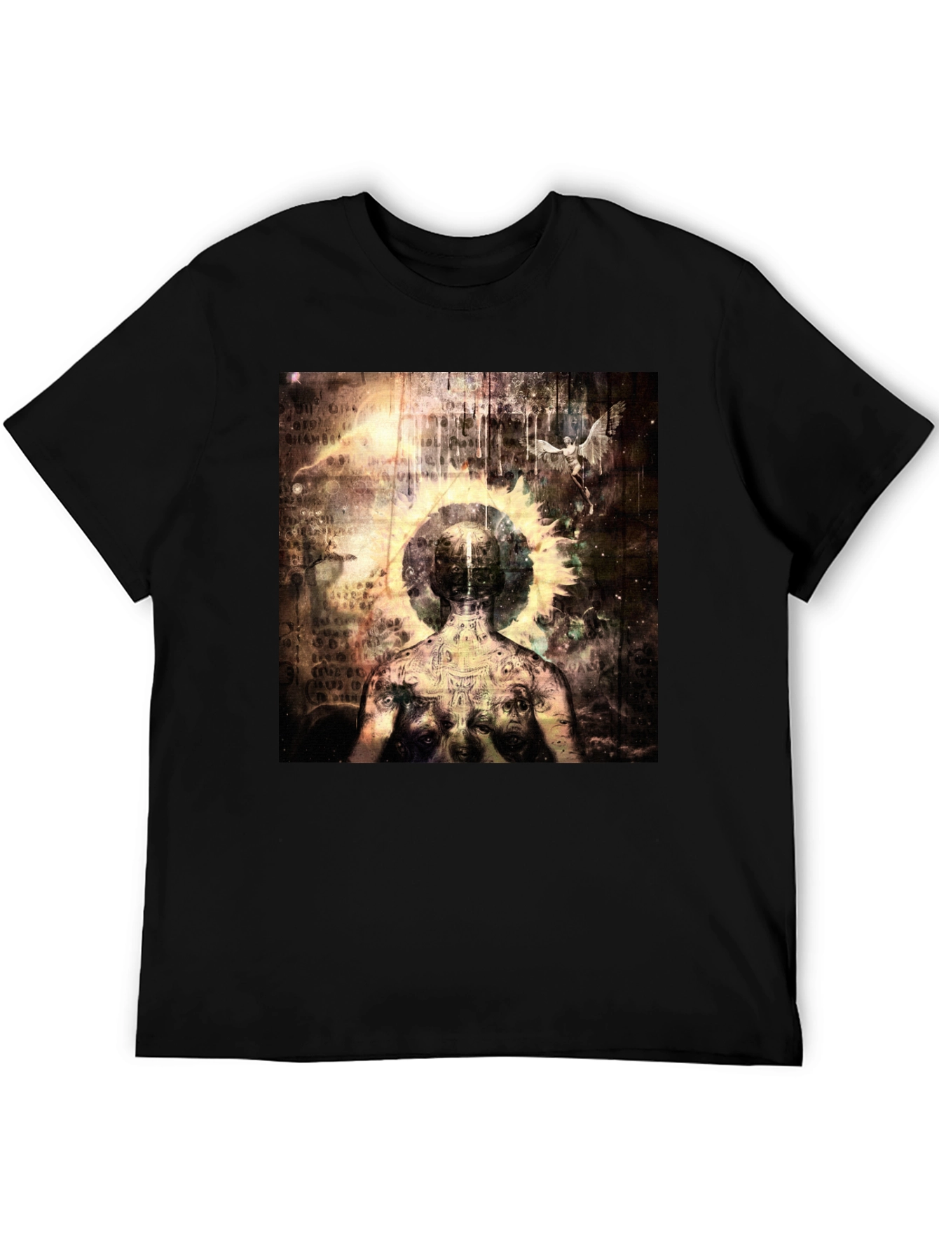 Black Abstract Art Graphic Tee - Black view 5