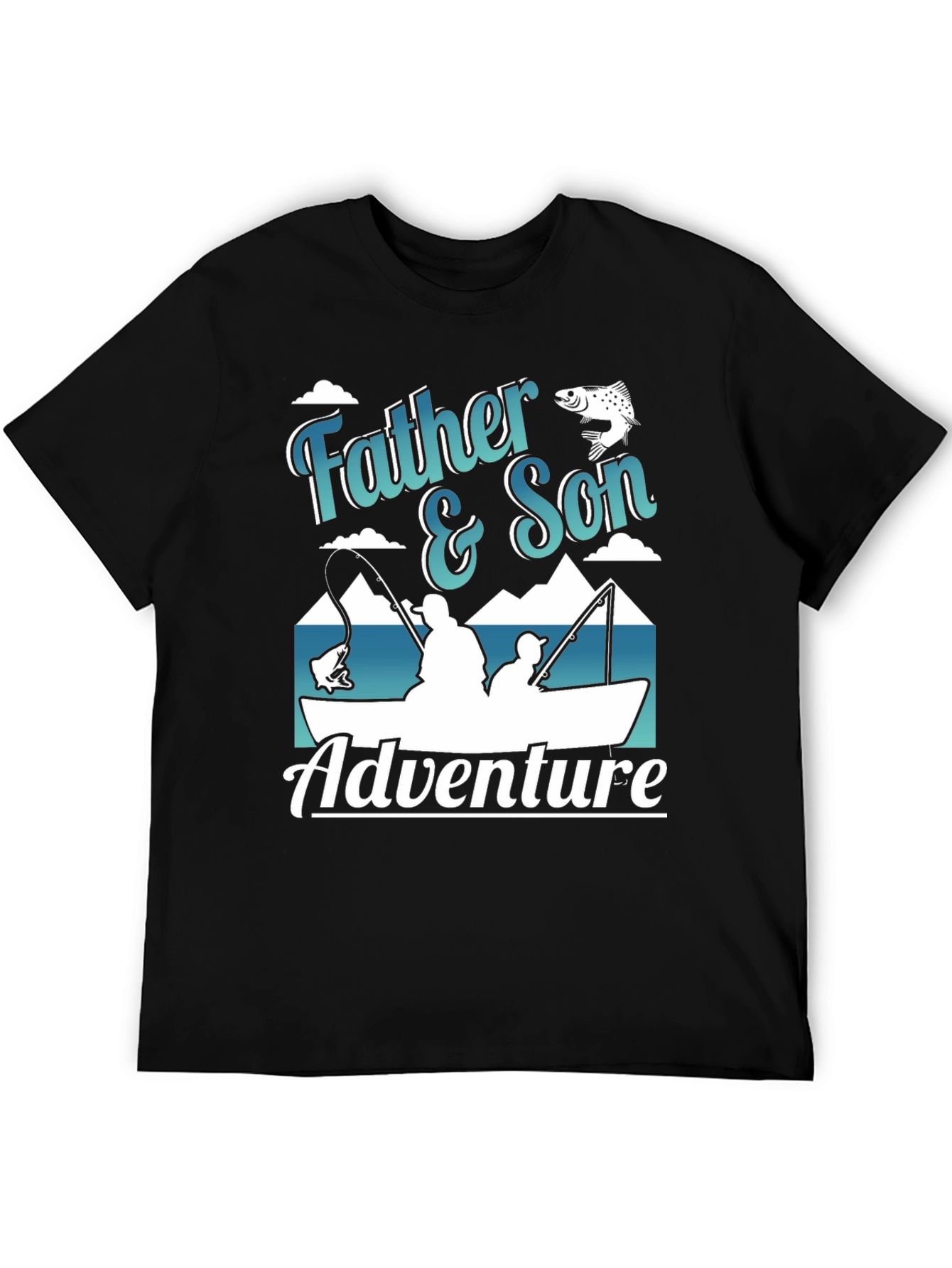 Black Father & Son Adventure Fishing T-Shirt view 5