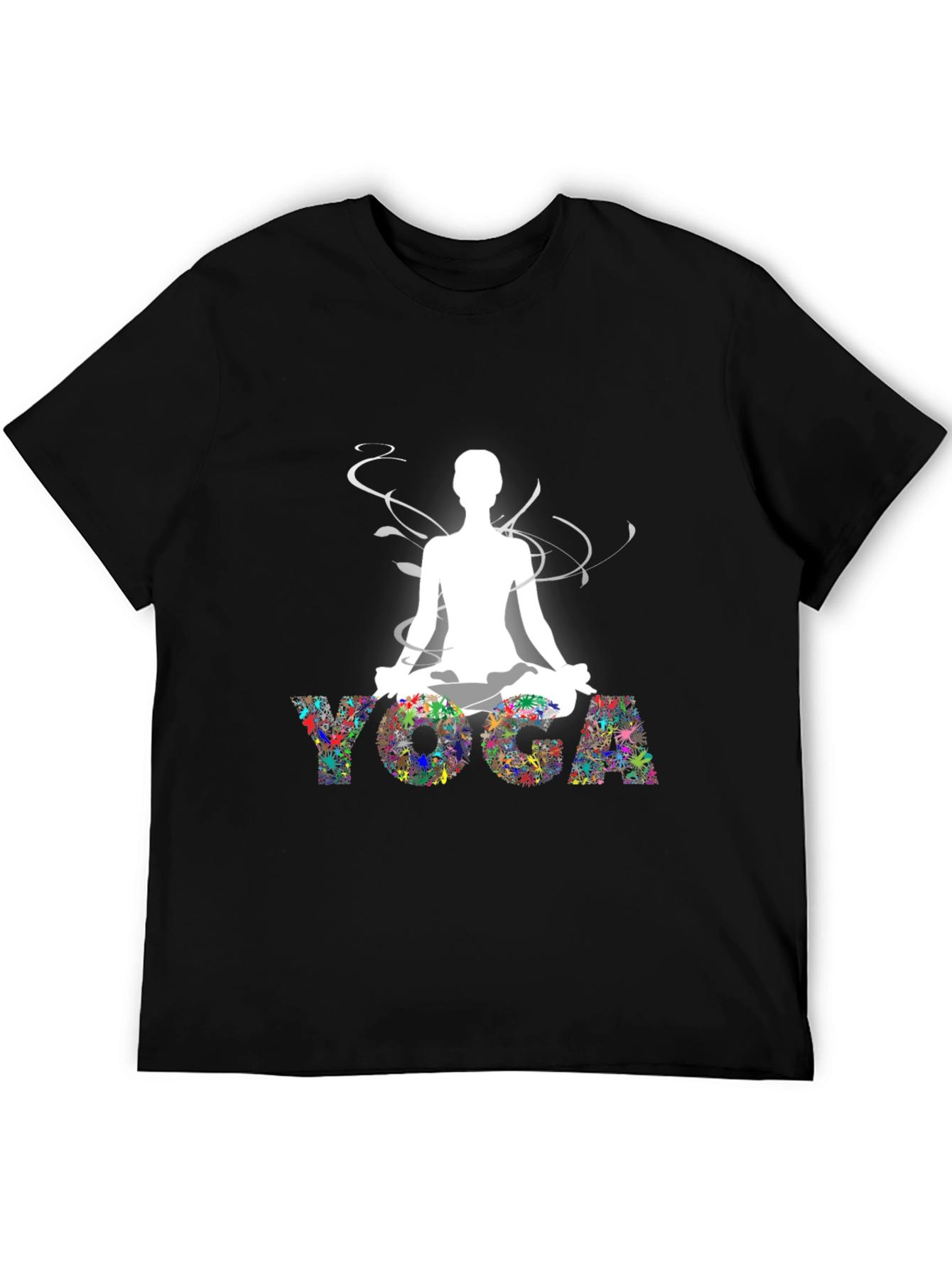 Black Yoga Graphic Black T-Shirt view 5