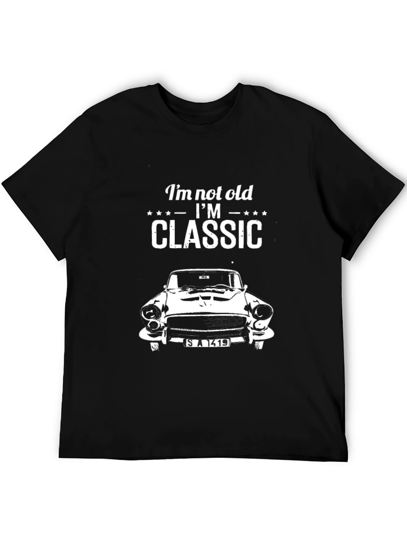 Black Classic Car T-Shirt - I'm Not Old, I'm Classic view 5