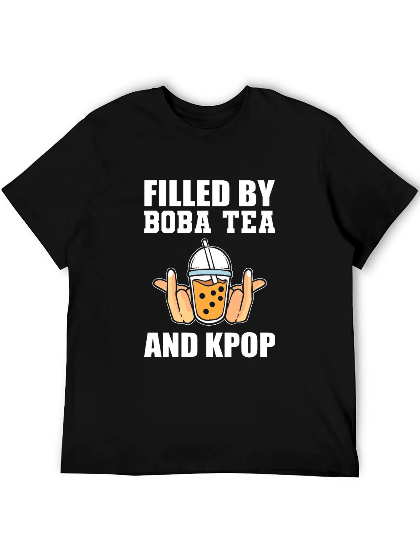 Black Filled By Boba Tea & KPOP T-Shirt view 5