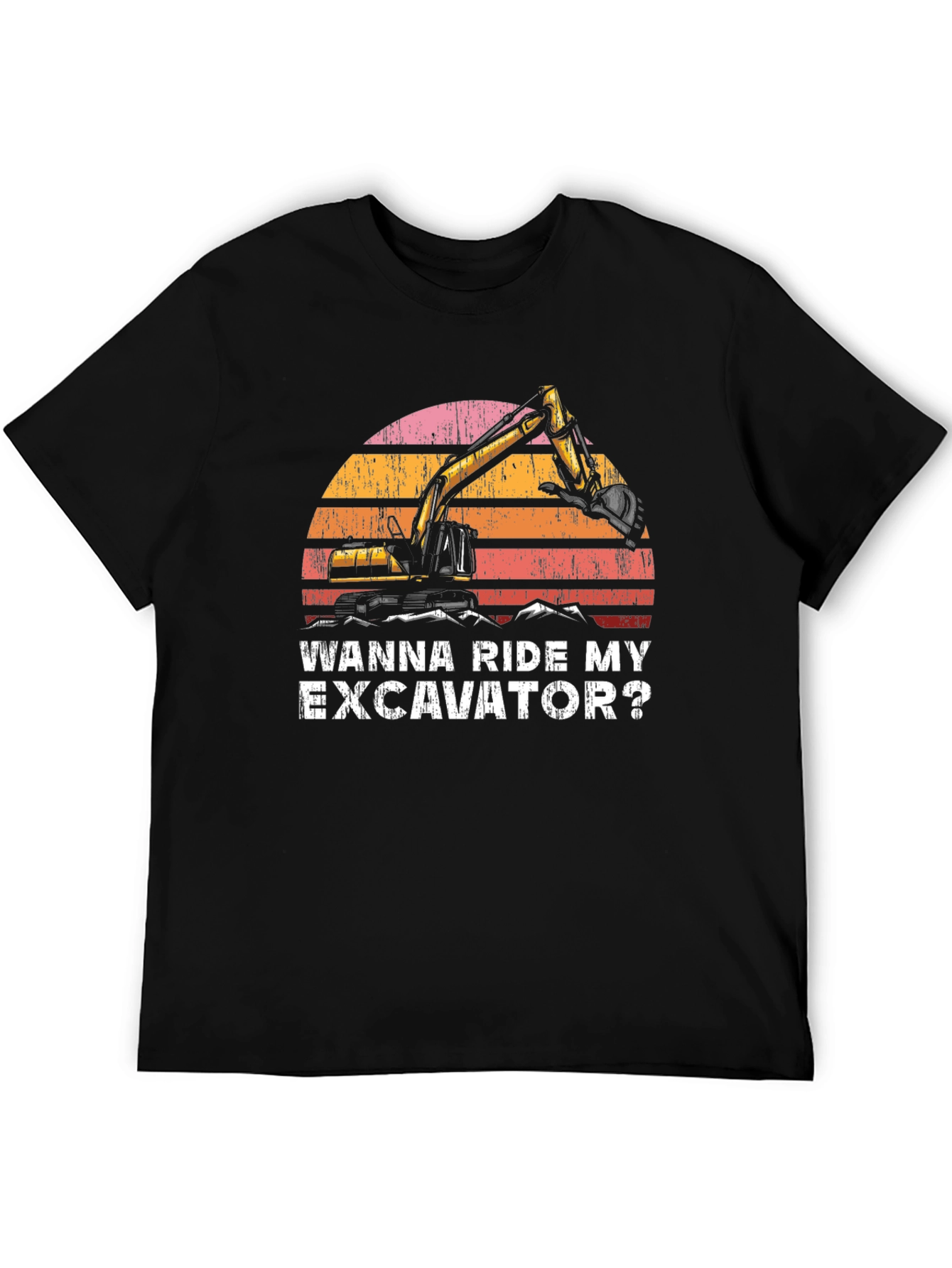 Black Wanna Ride My Excavator T-Shirt view 5