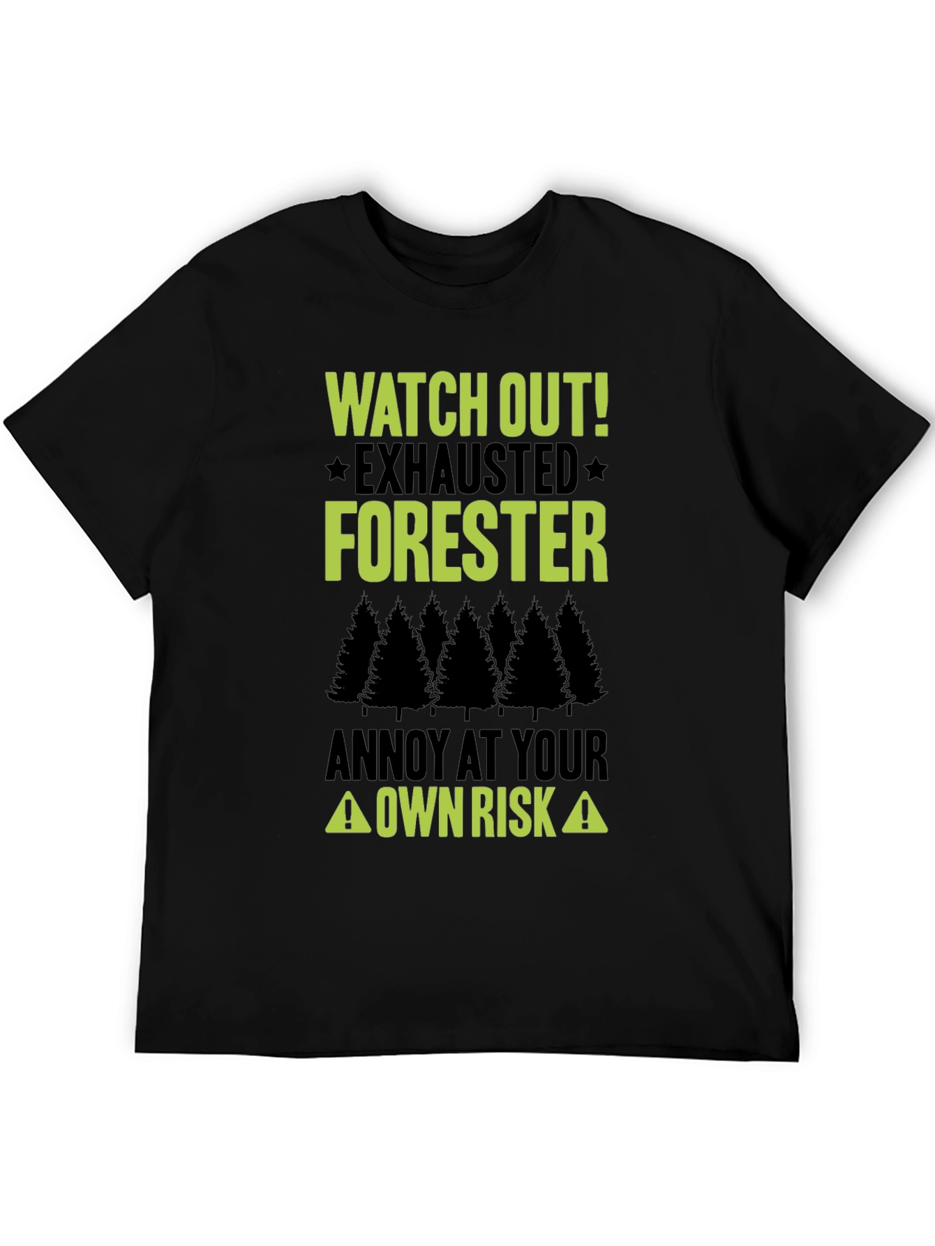 Black Exhausted Forester T-Shirt - Funny Forest Humor Tee view 5