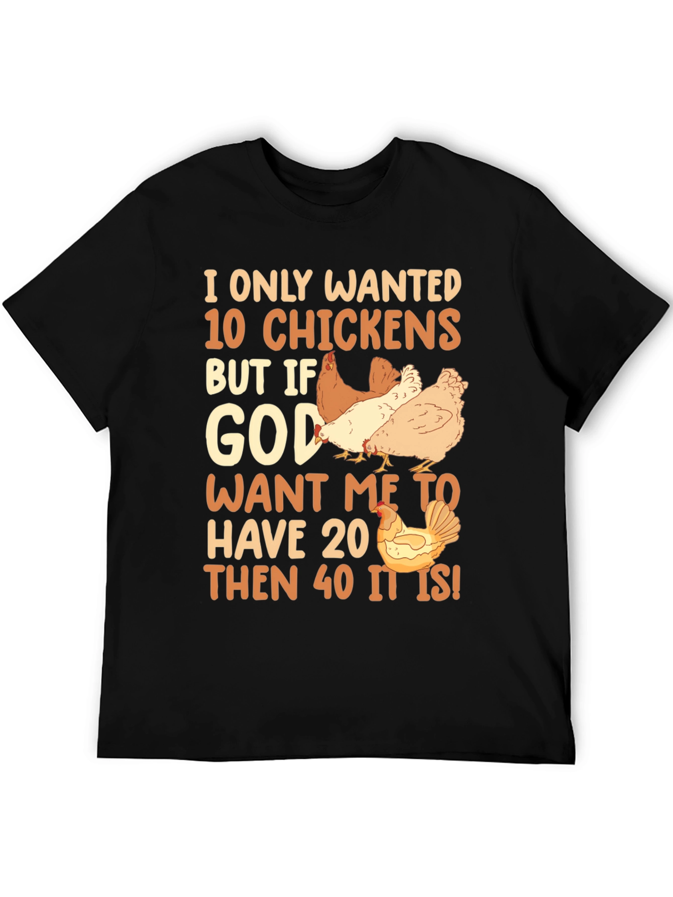 Black I Only Wanted 10 Chickens Graphic Tee view 5