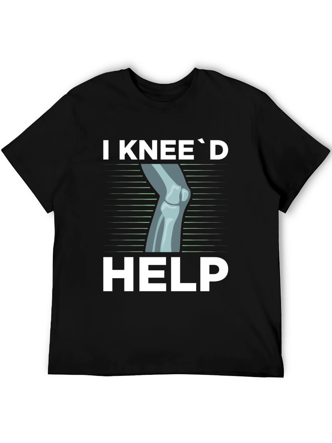 Black I Knee'd Help Funny Bone T-Shirt view 5