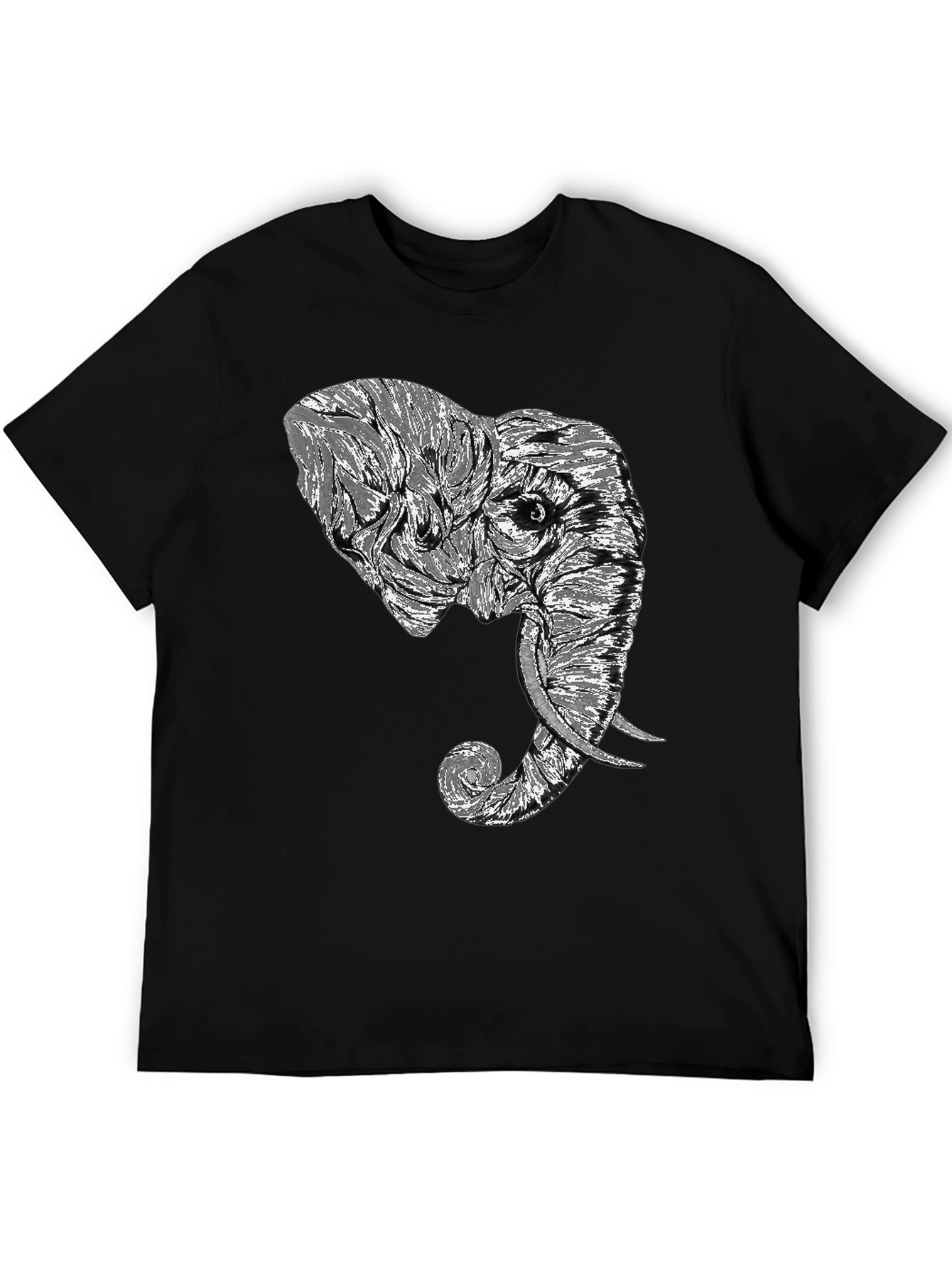 Elephant Graphic Tee - Stylish Men's Black T-Shirt - 5