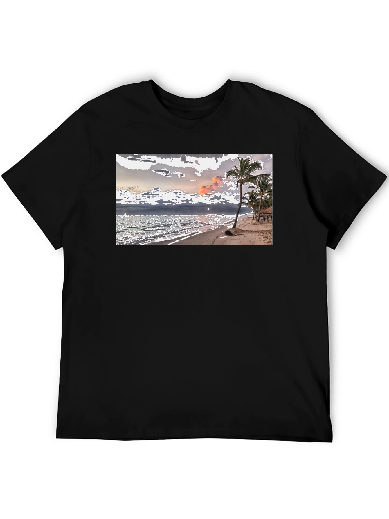Black Beach Scene Graphic Tee view 5