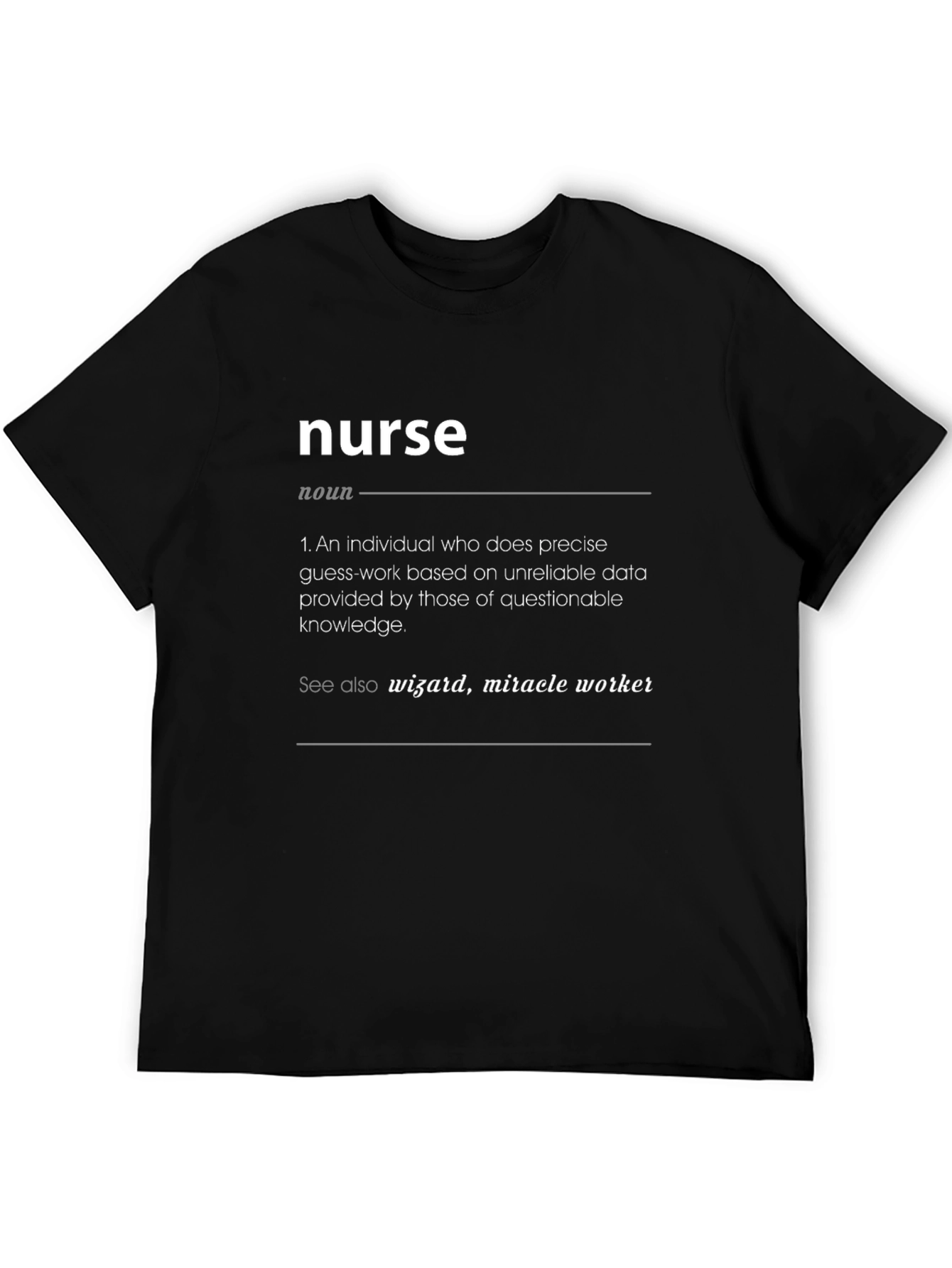 Black Nurse Definition Black T-Shirt - Funny Medical Tee view 5
