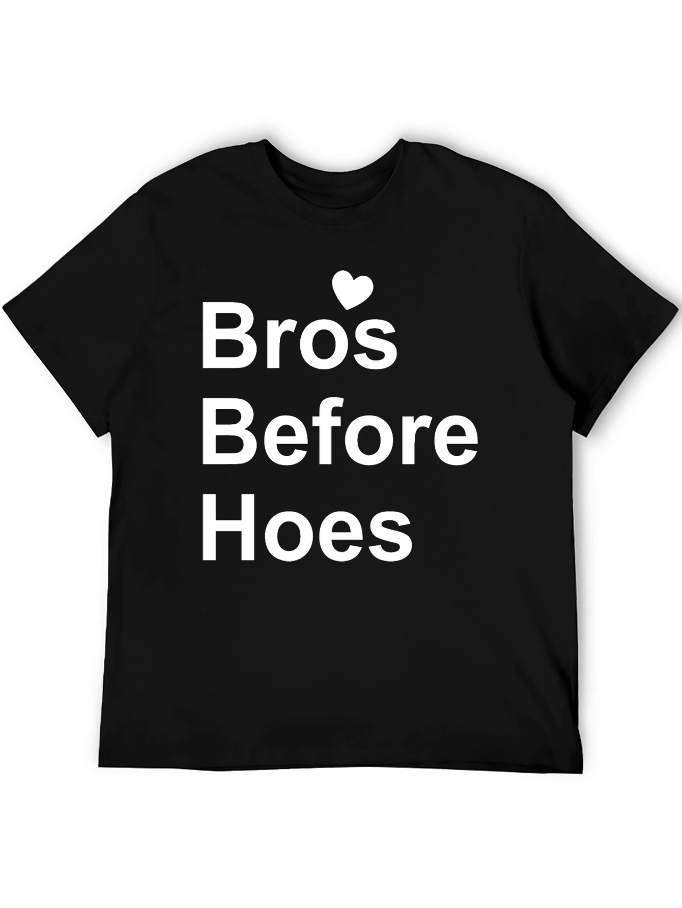 Black Bros Before Hoes Graphic Tee - Black Cotton Crew Neck view 5