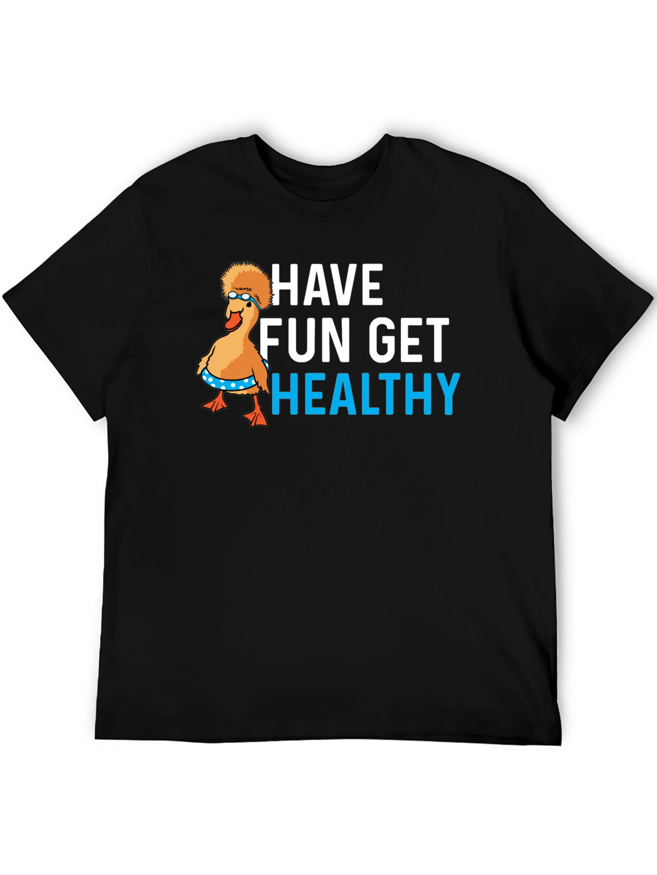 Black Have Fun Get Healthy Graphic T-Shirt view 5