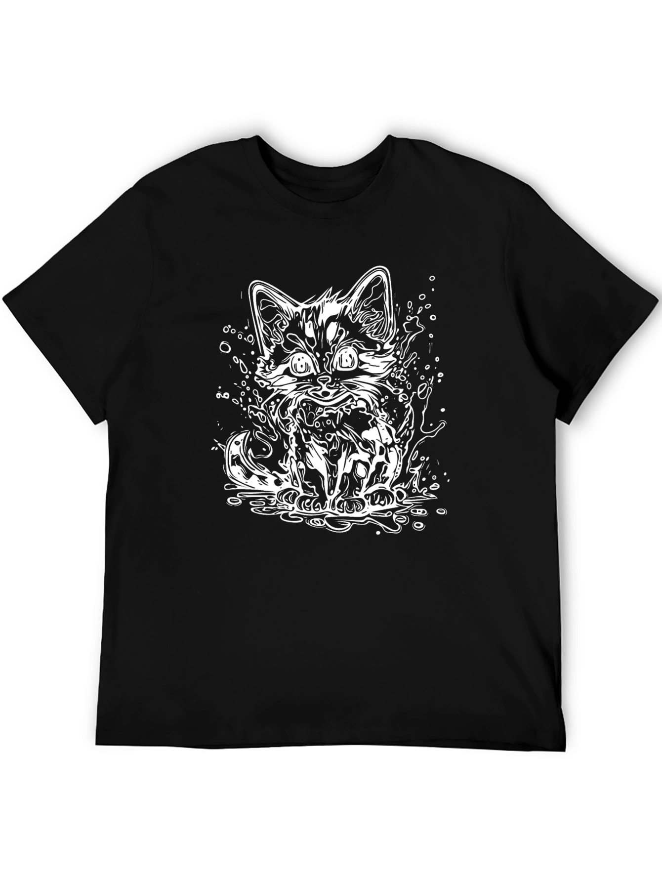 Black Cool Cat Graphic T-Shirt - Black view 5