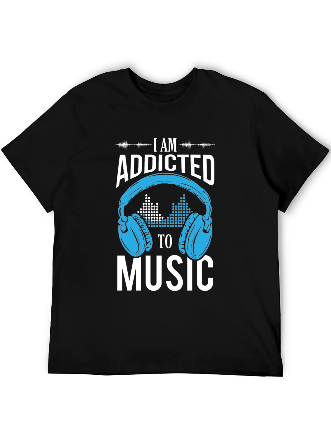 Black Addicted to Music Graphic Print T-Shirt view 5