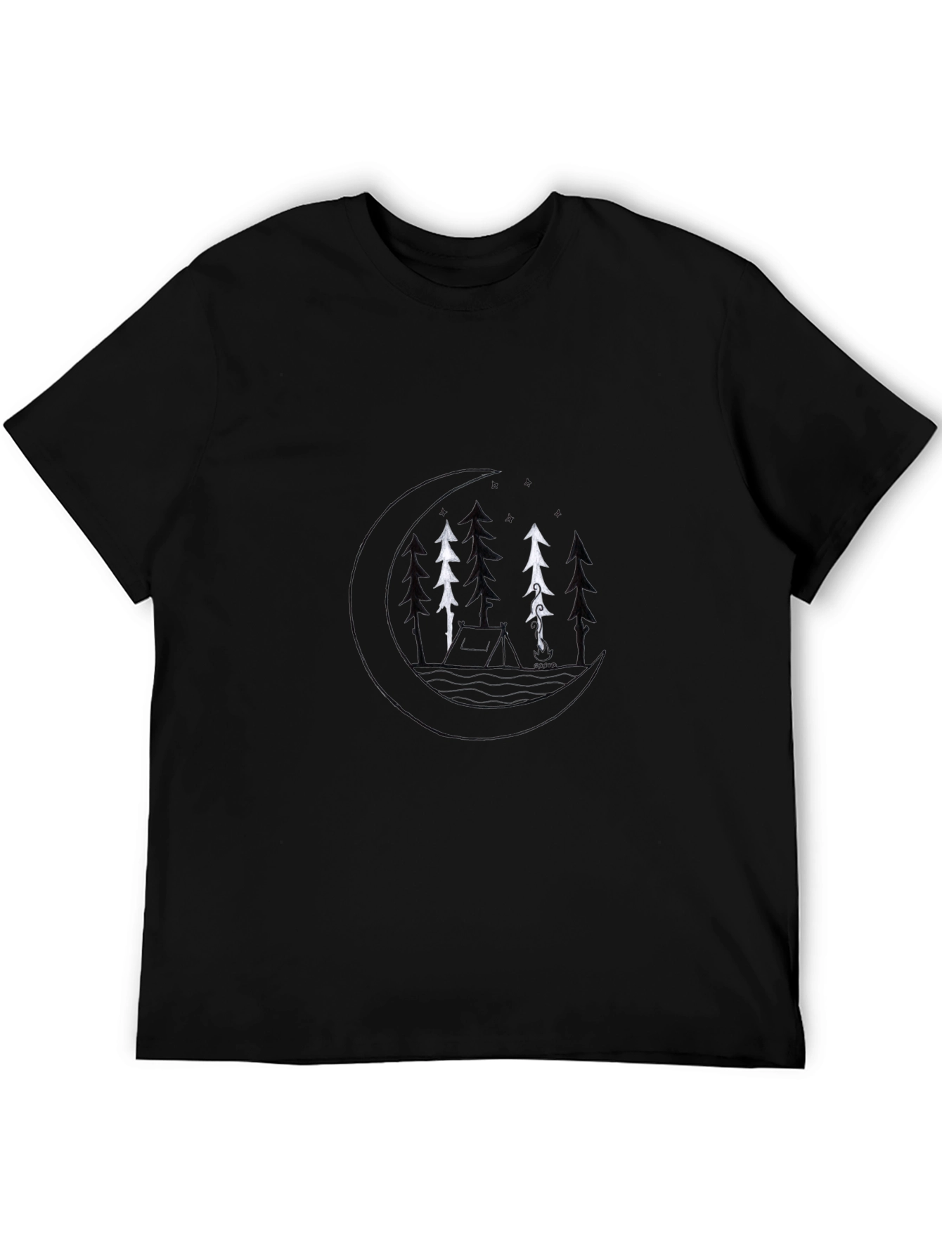 Black Nature Scene Black T-Shirt view 5