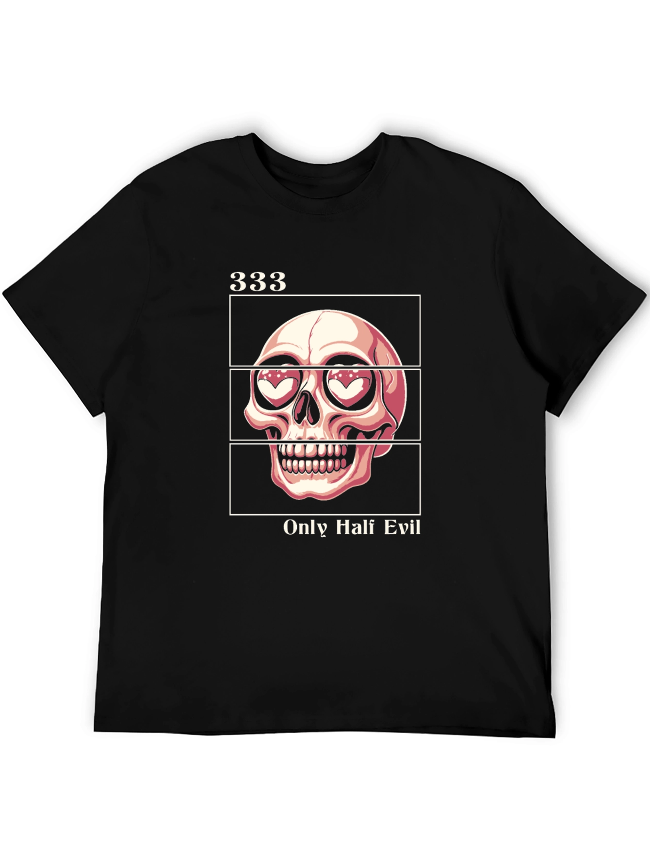 Black 333 Only Half Evil Graphic Tee - Black view 5