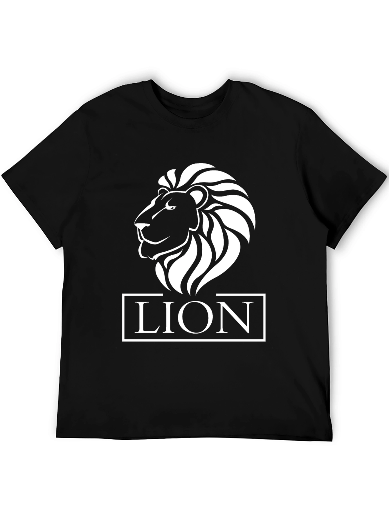 Black Lion Graphic Print Crew Neck T-Shirt view 5