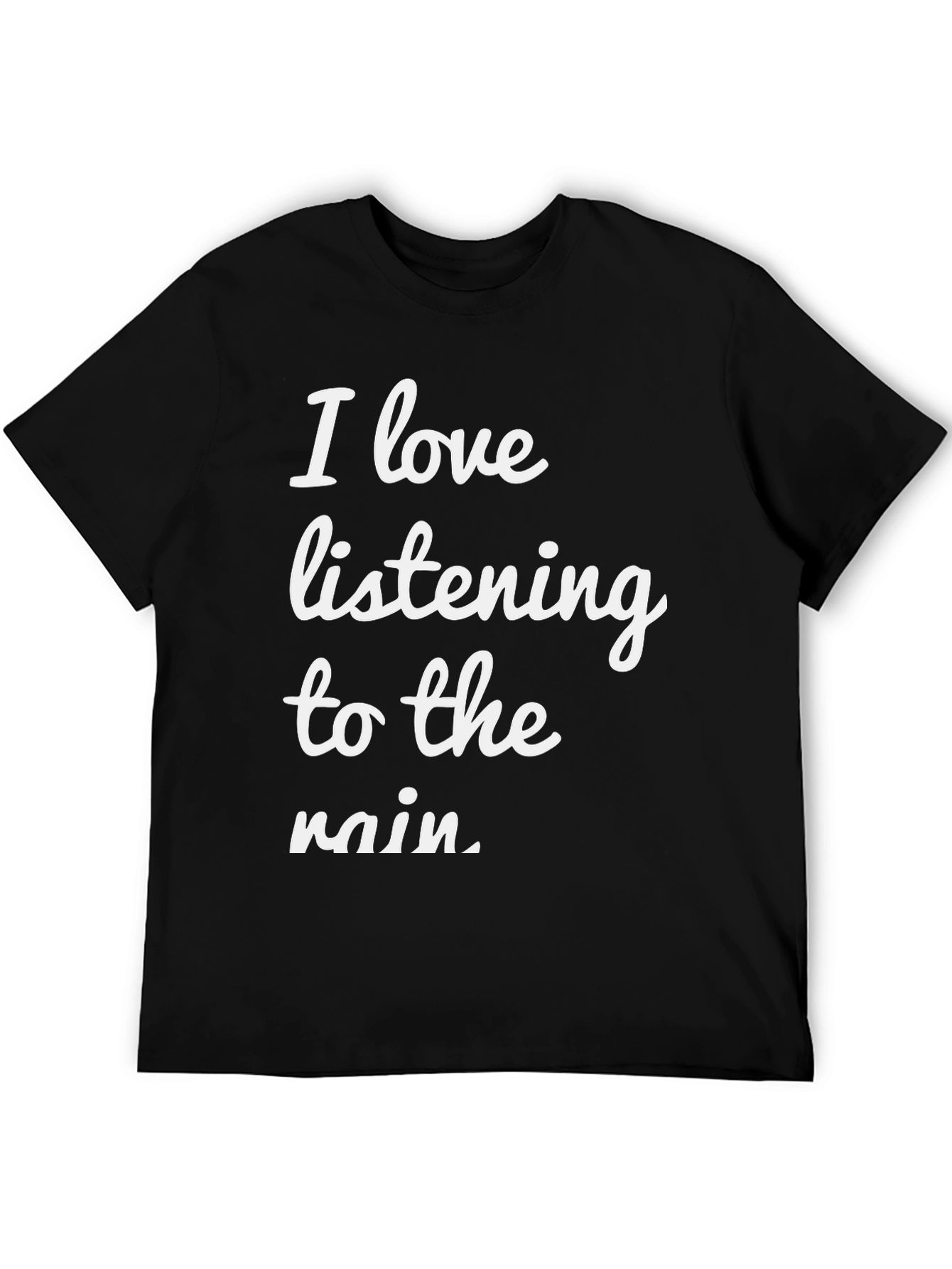 Black Rain Lover Tee - Soft Cotton Blend Black T-Shirt view 5