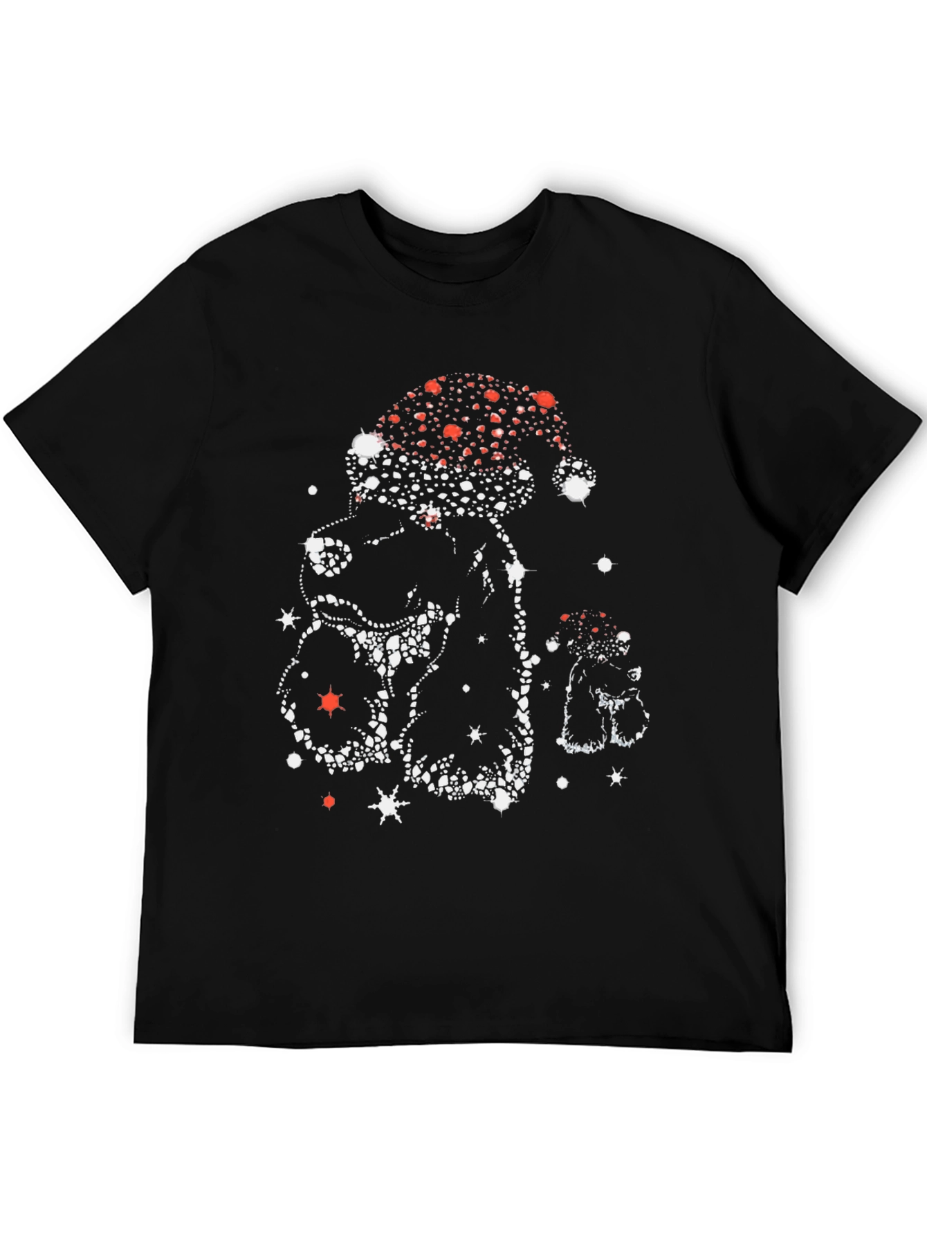 Black Festive Santa Dog T-Shirt view 5