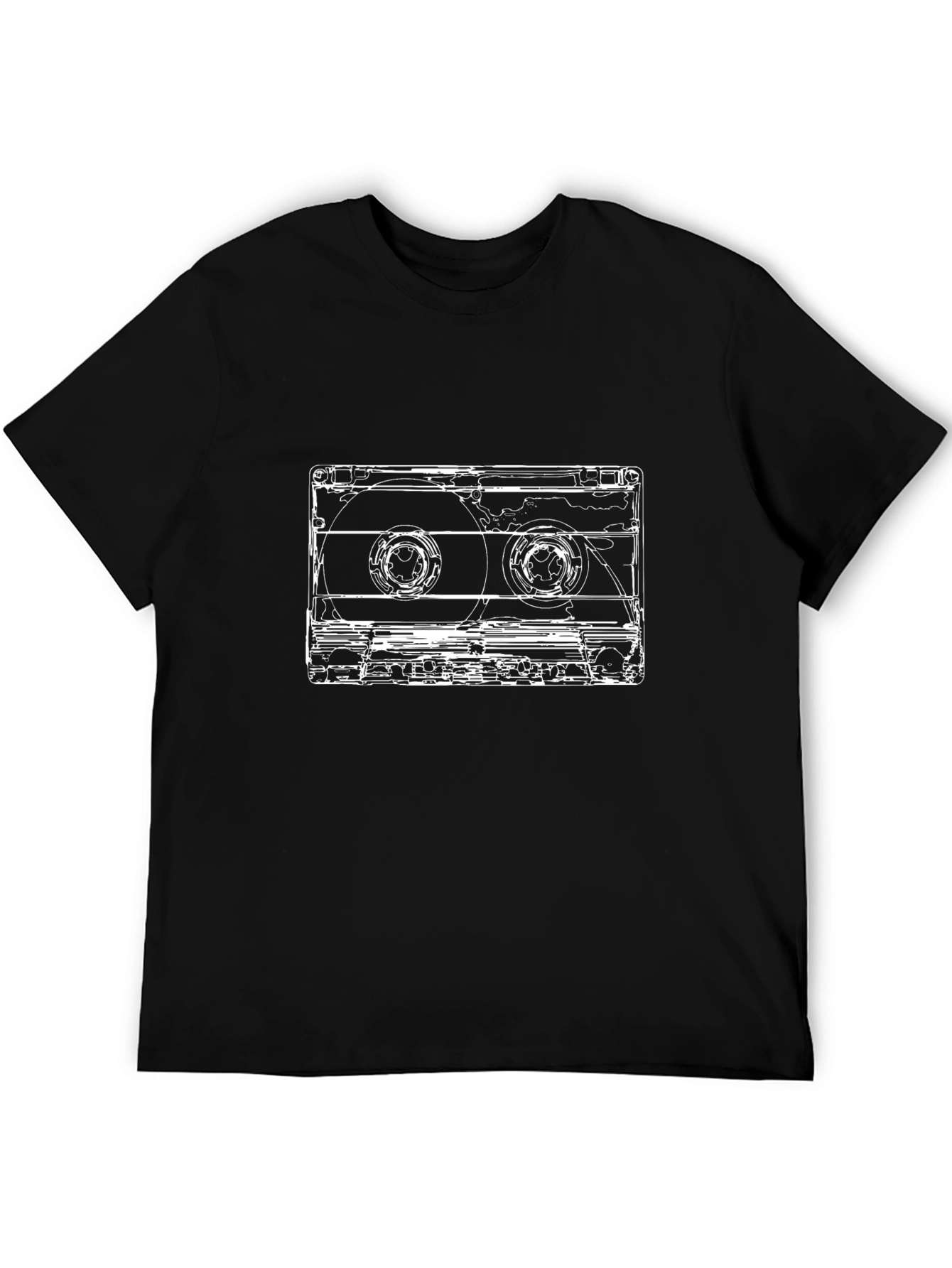 Black Retro Cassette Tape Graphic T-Shirt - Black view 5