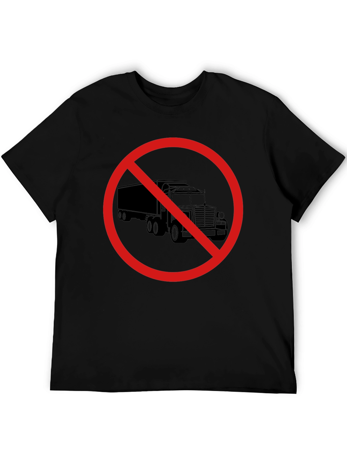 Black No Trucks Allowed Graphic Tee - Black Cotton T-Shirt view 5