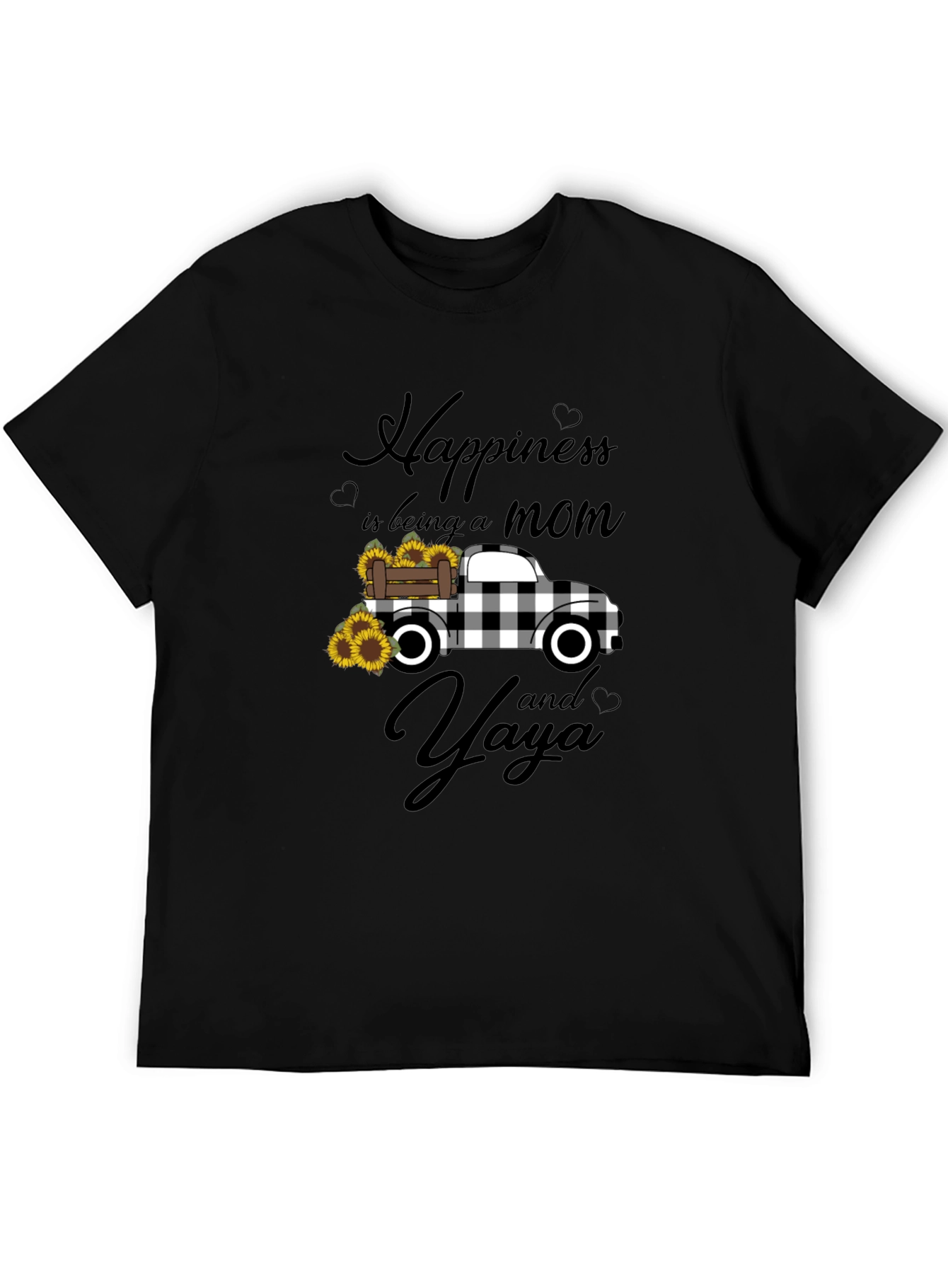 Black Happiness Mom and Yaya Graphic Tee view 5