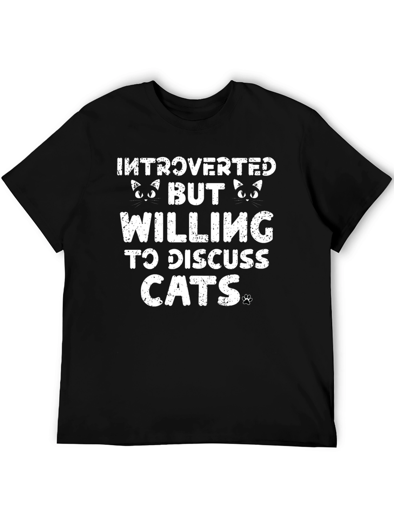 Black Introverted But Willing to Discuss Cats T-Shirt view 5
