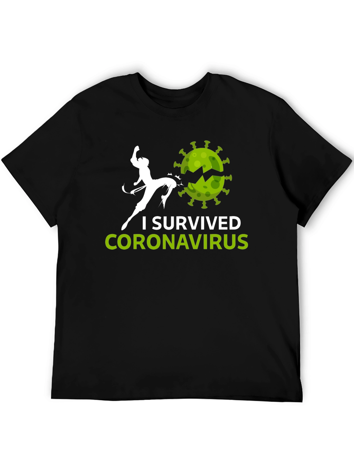 Black I Survived Coronavirus T-Shirt view 5