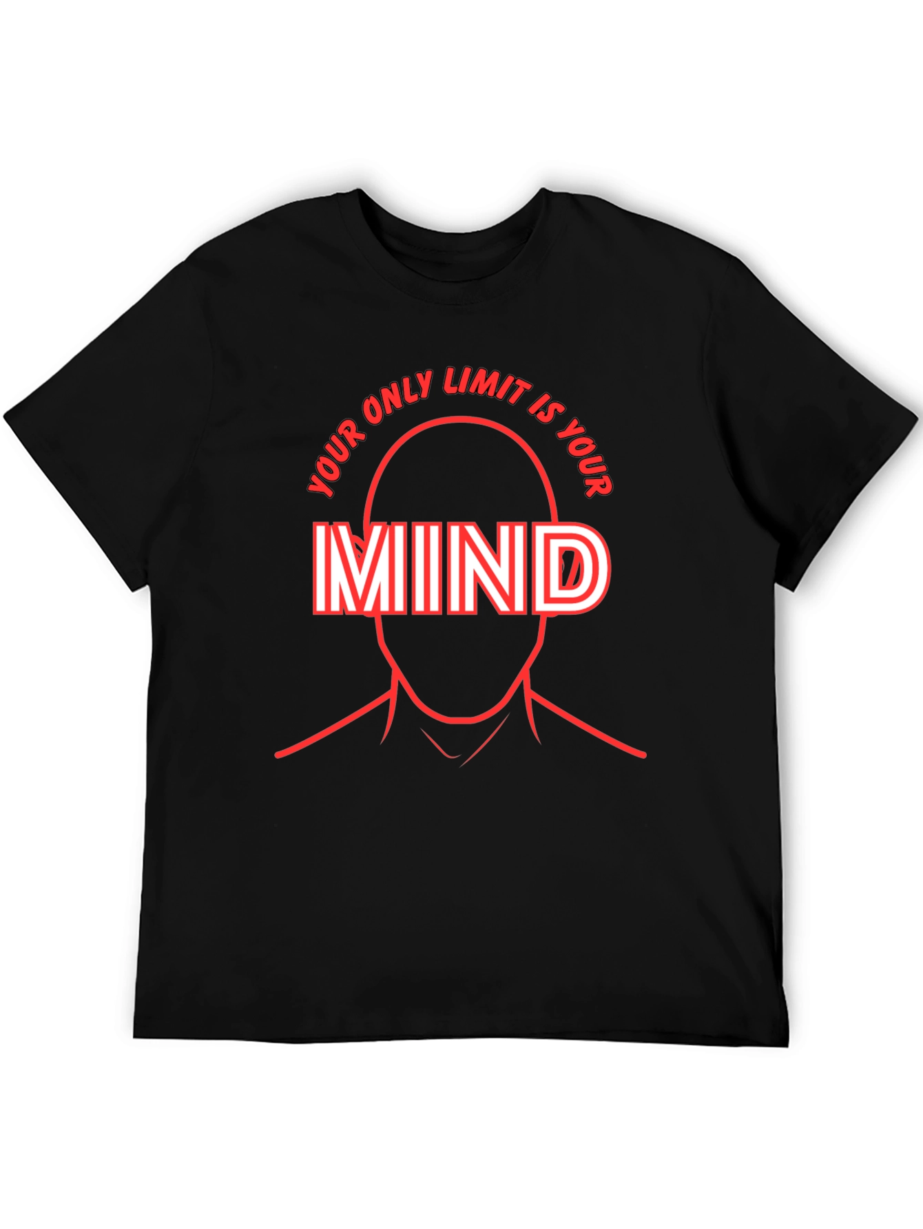 Black Mind Limit Graphic Tee - Black Cotton T-Shirt view 5