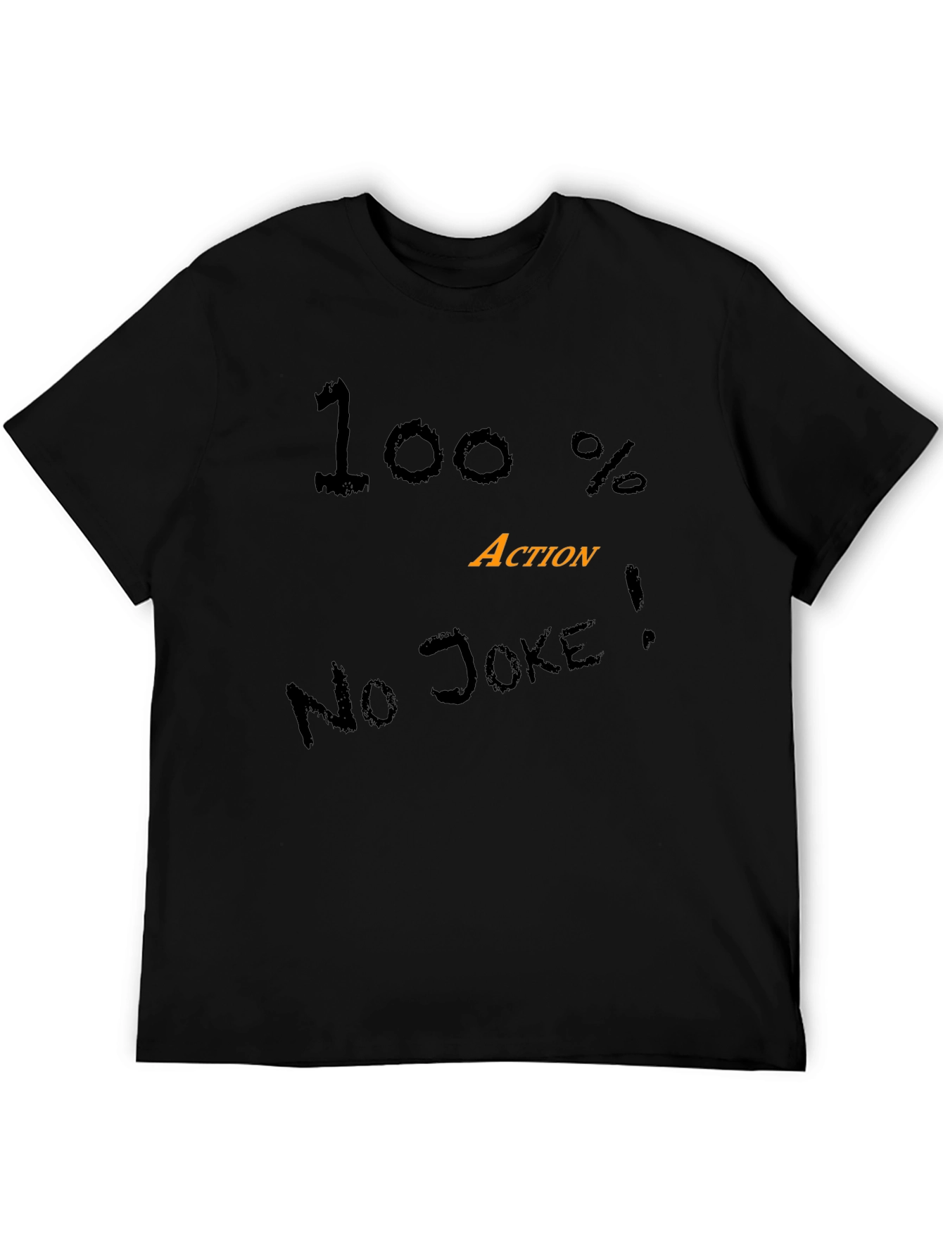 Black 100% Action Black Graphic Tee - No Joke! view 5