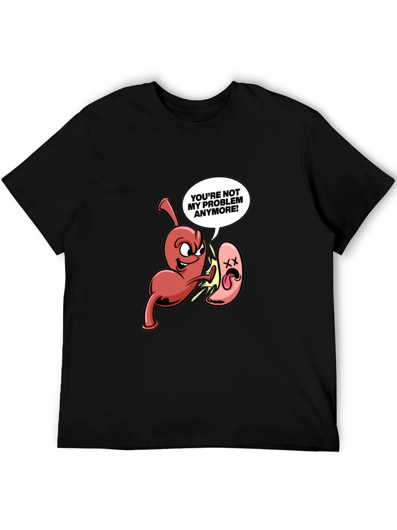 Black Funny Anatomy Humor T-Shirt - "Not My Problem Anymore!" view 5