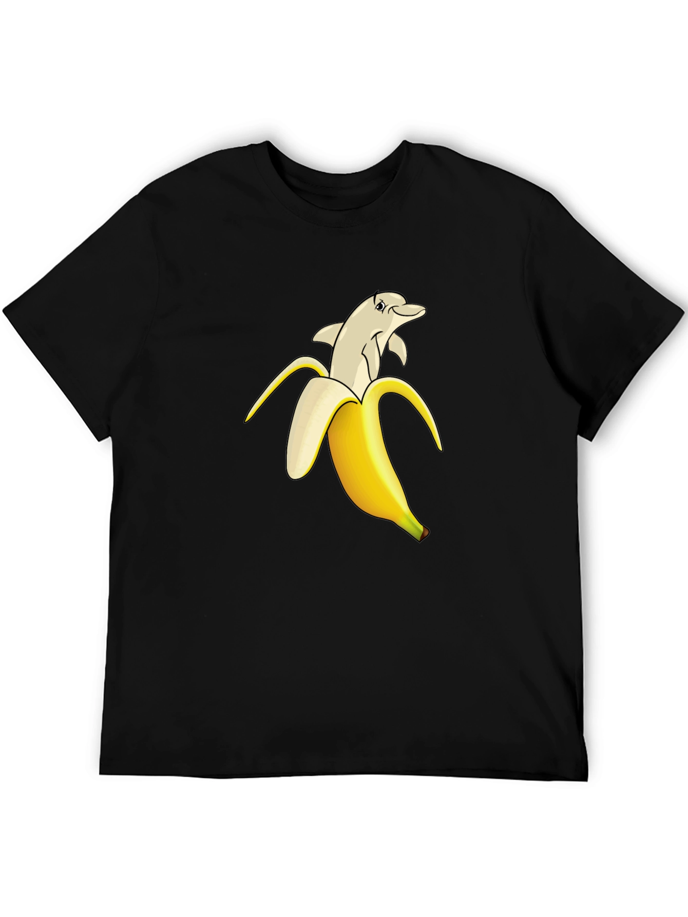 Black Banana Dolphin Graphic Tee - Quirky Cool T-Shirt view 5