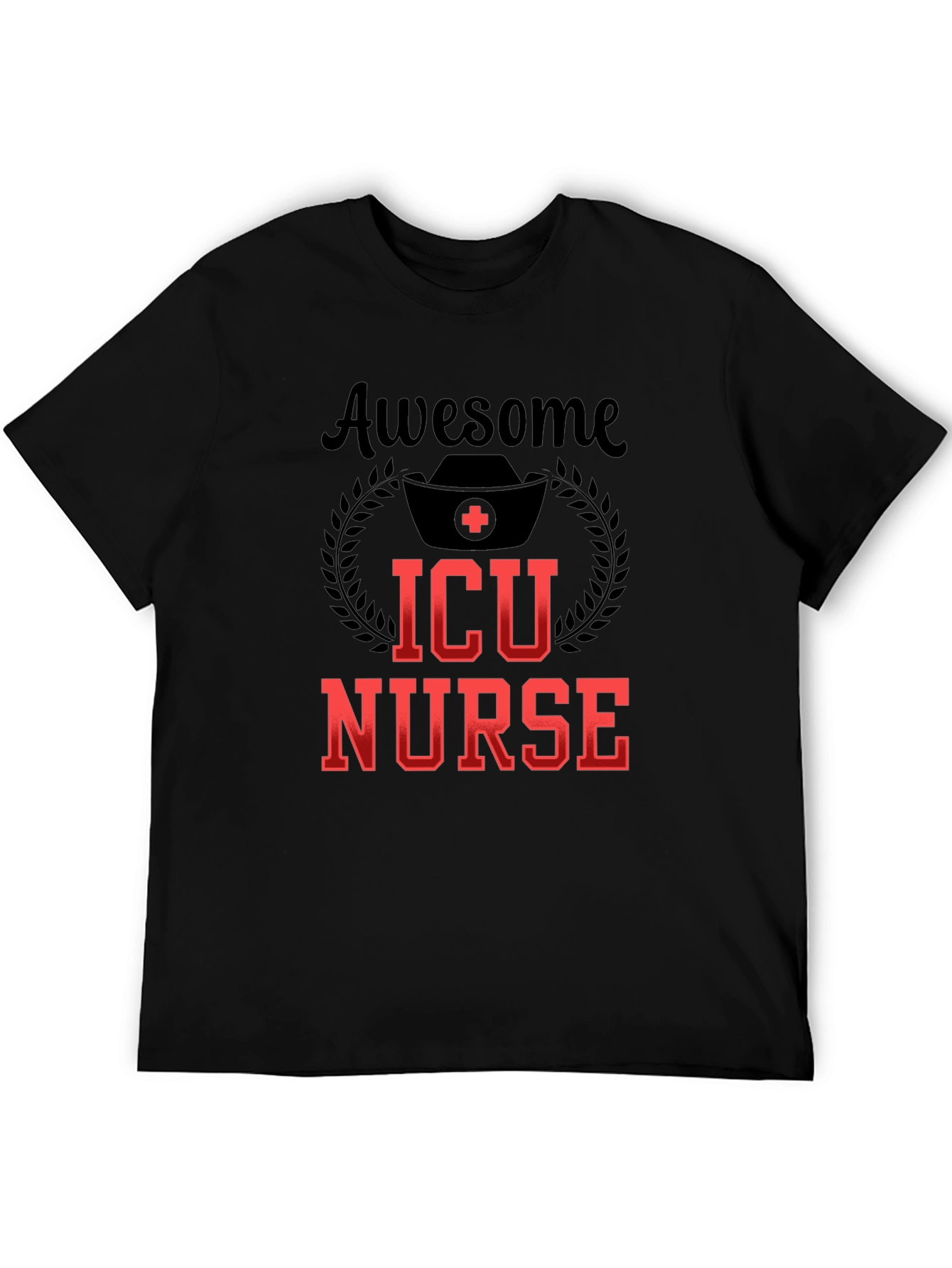 Awesome ICU Nurse Graphic Tee - Black - 5