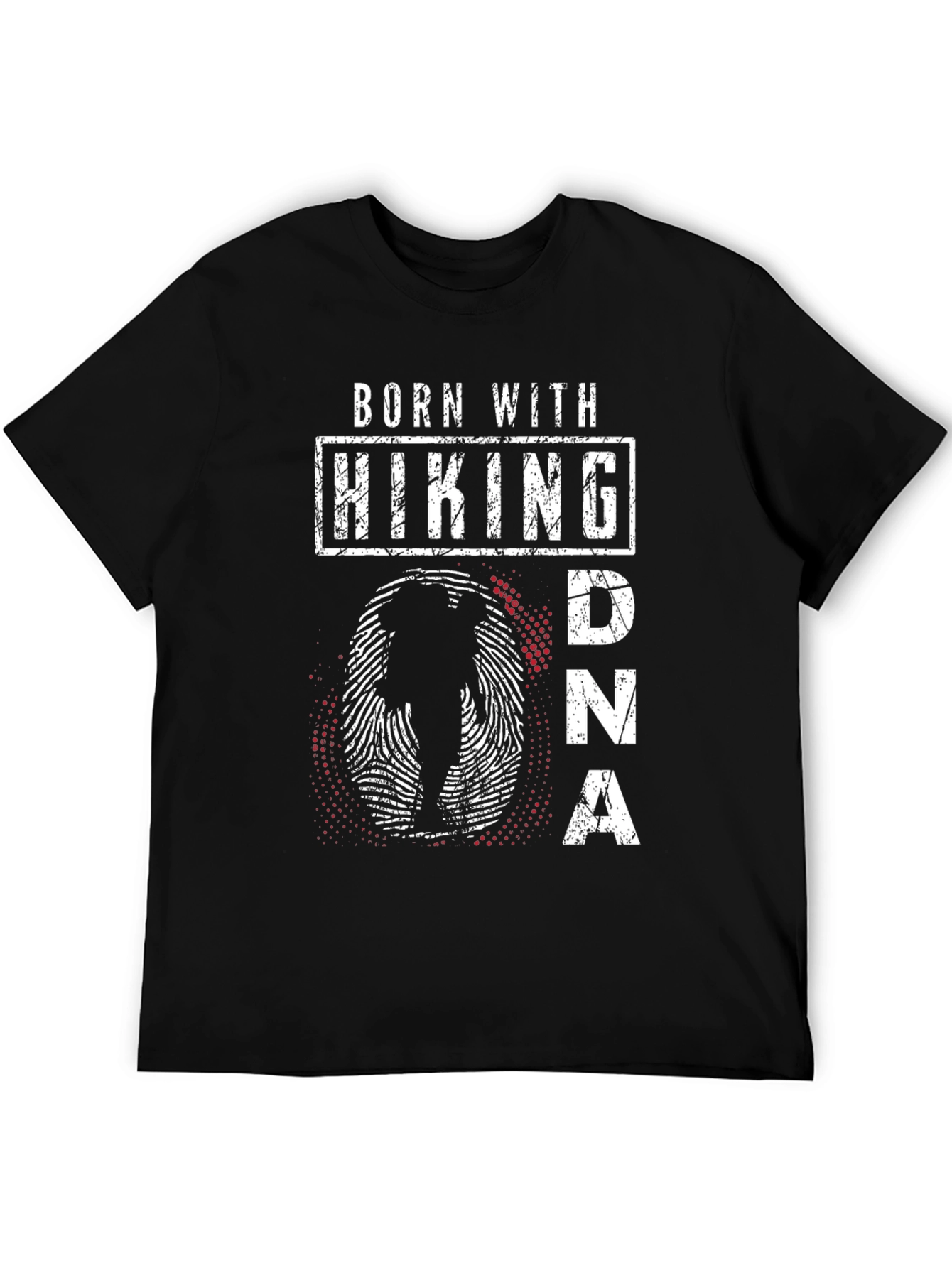 Black Born with Hiking DNA Tee view 5