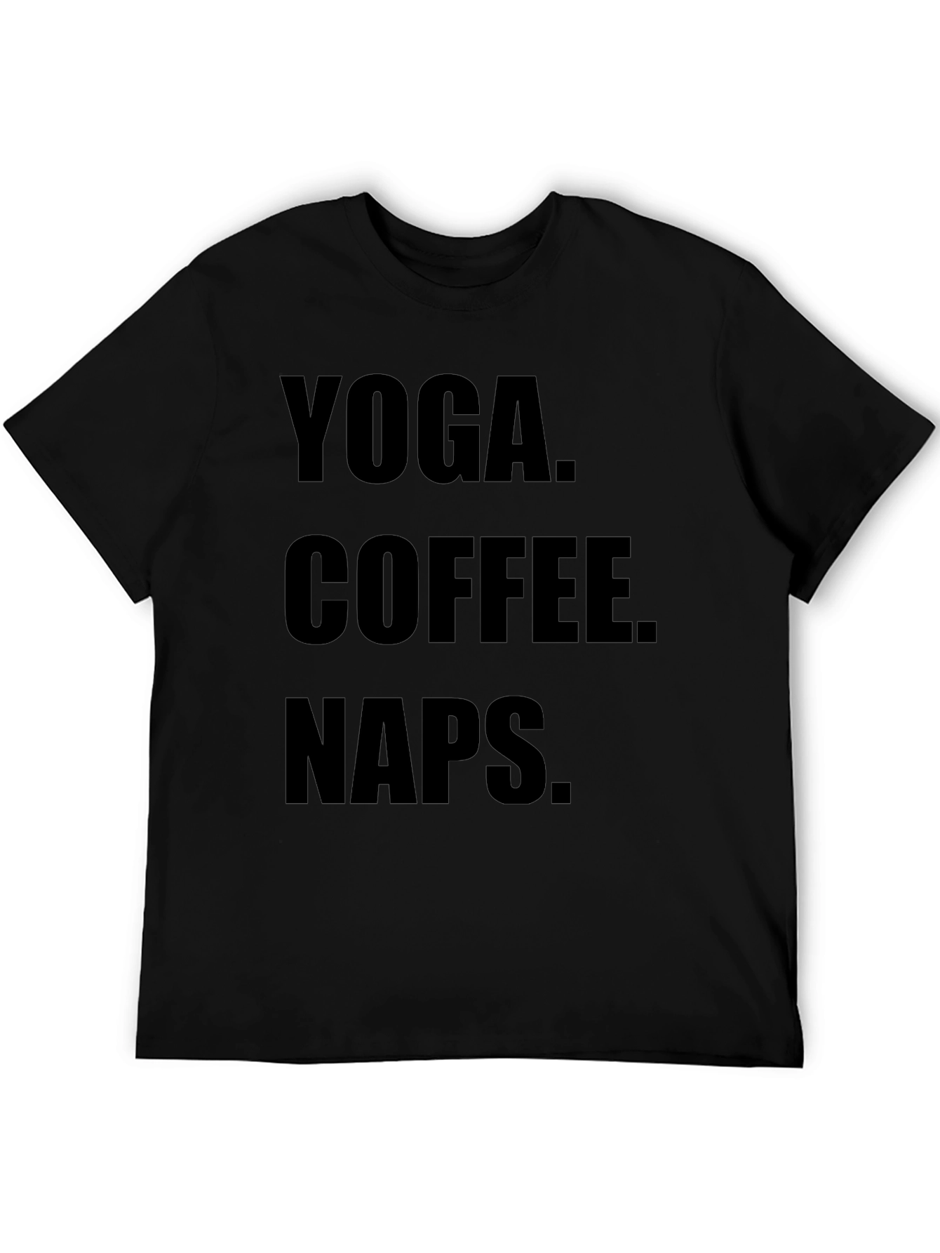 Black Yoga Coffee Naps Black Graphic Tee Shirt view 5