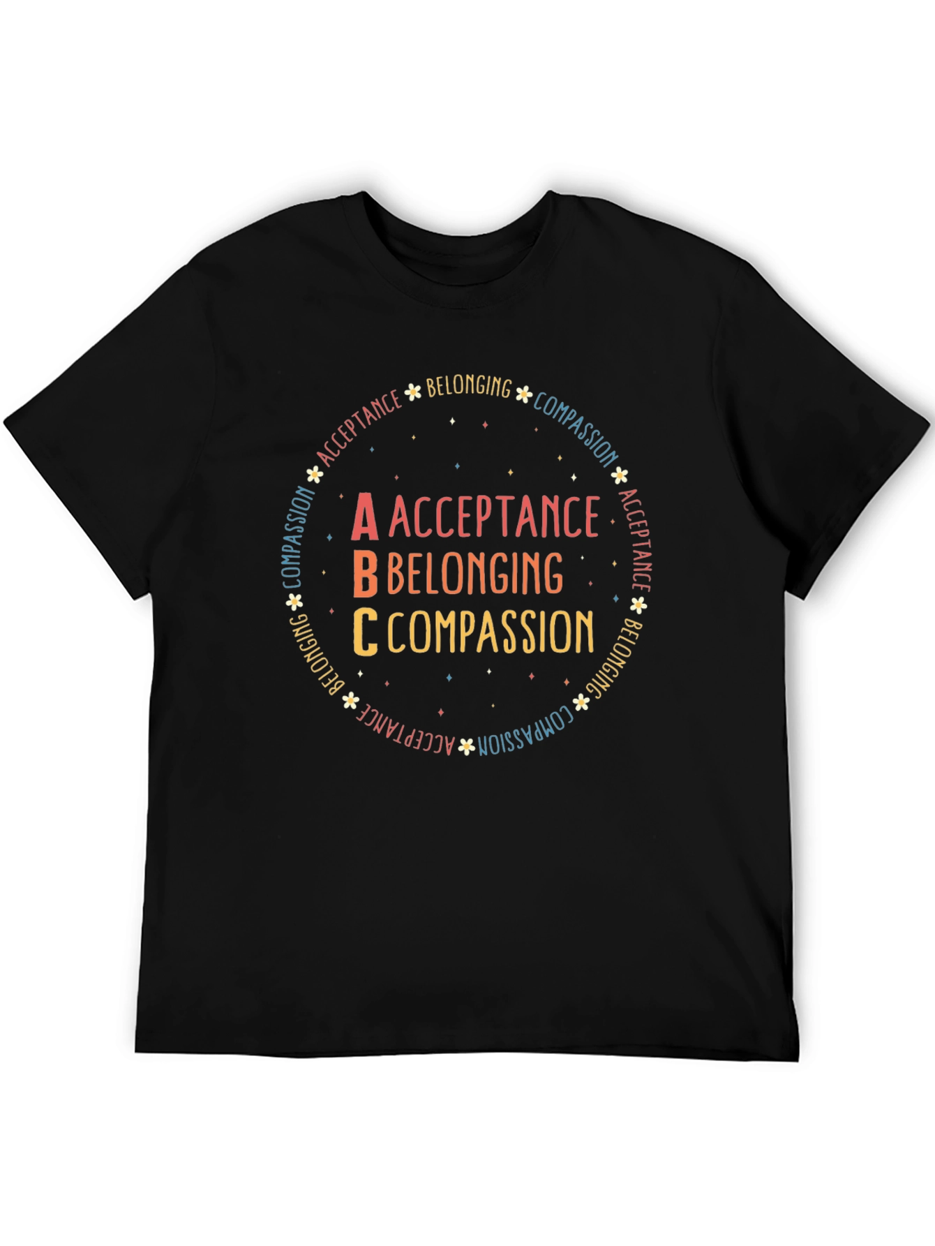 Black Acceptance Belonging Compassion ABC T-Shirt view 5