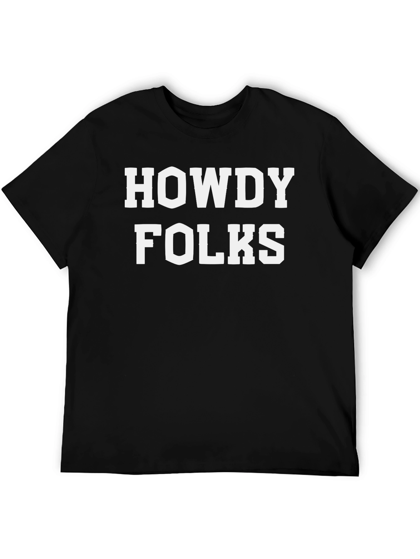 Black Howdy Folks Graphic Tee - Classic Style view 5