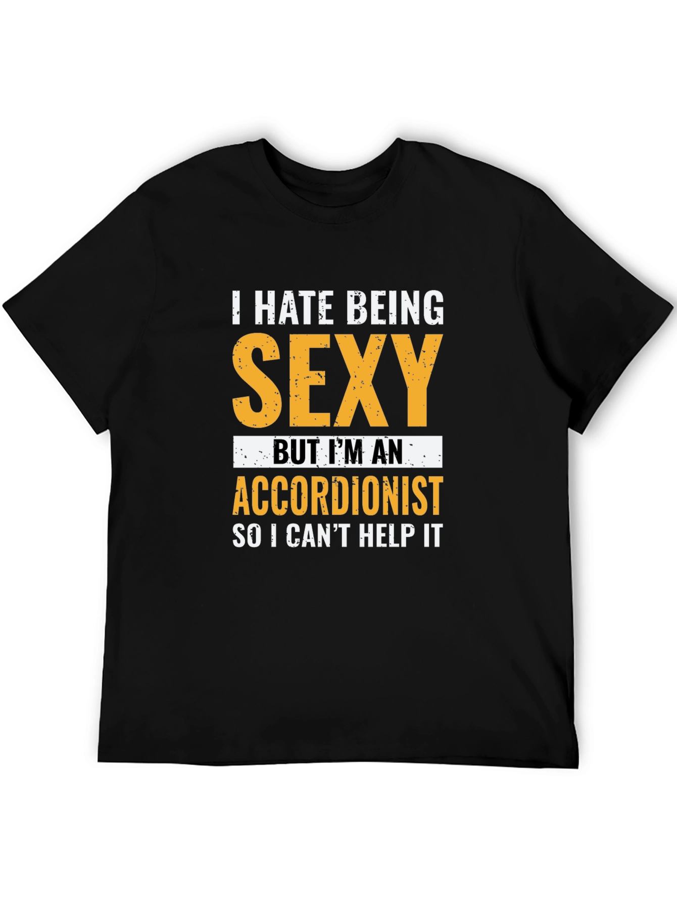 Black Funny Accordionist T-Shirt: I Hate Being Sexy! view 5