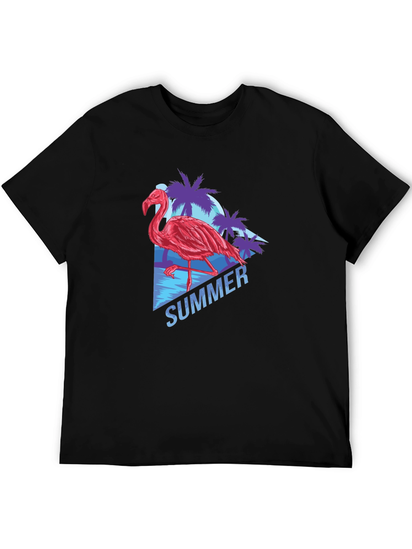 Black Summer Flamingo T-Shirt - Tropical Vibes view 5