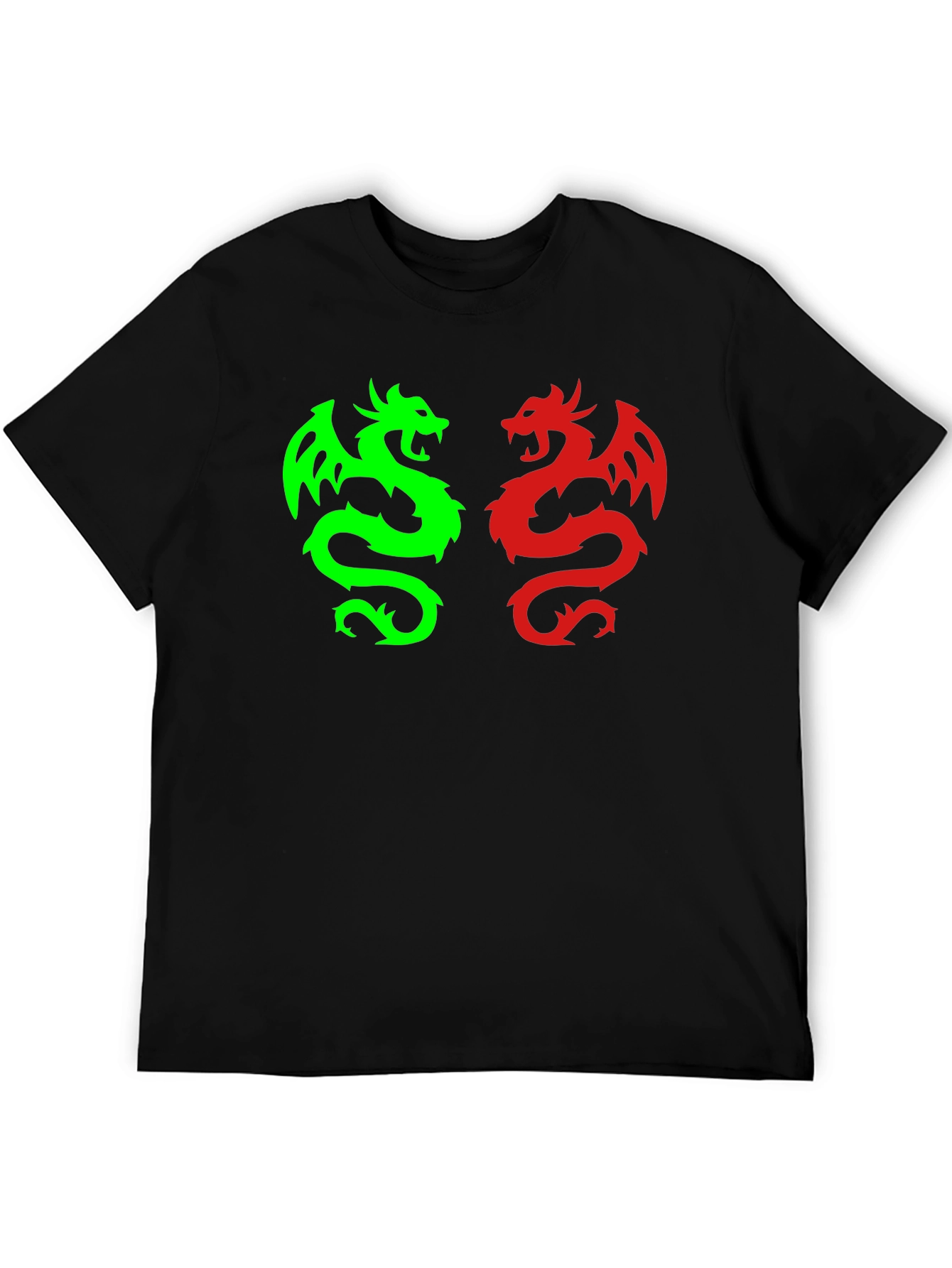 Black Dragon Duo Graphic Tee - Black Cotton Blend view 5